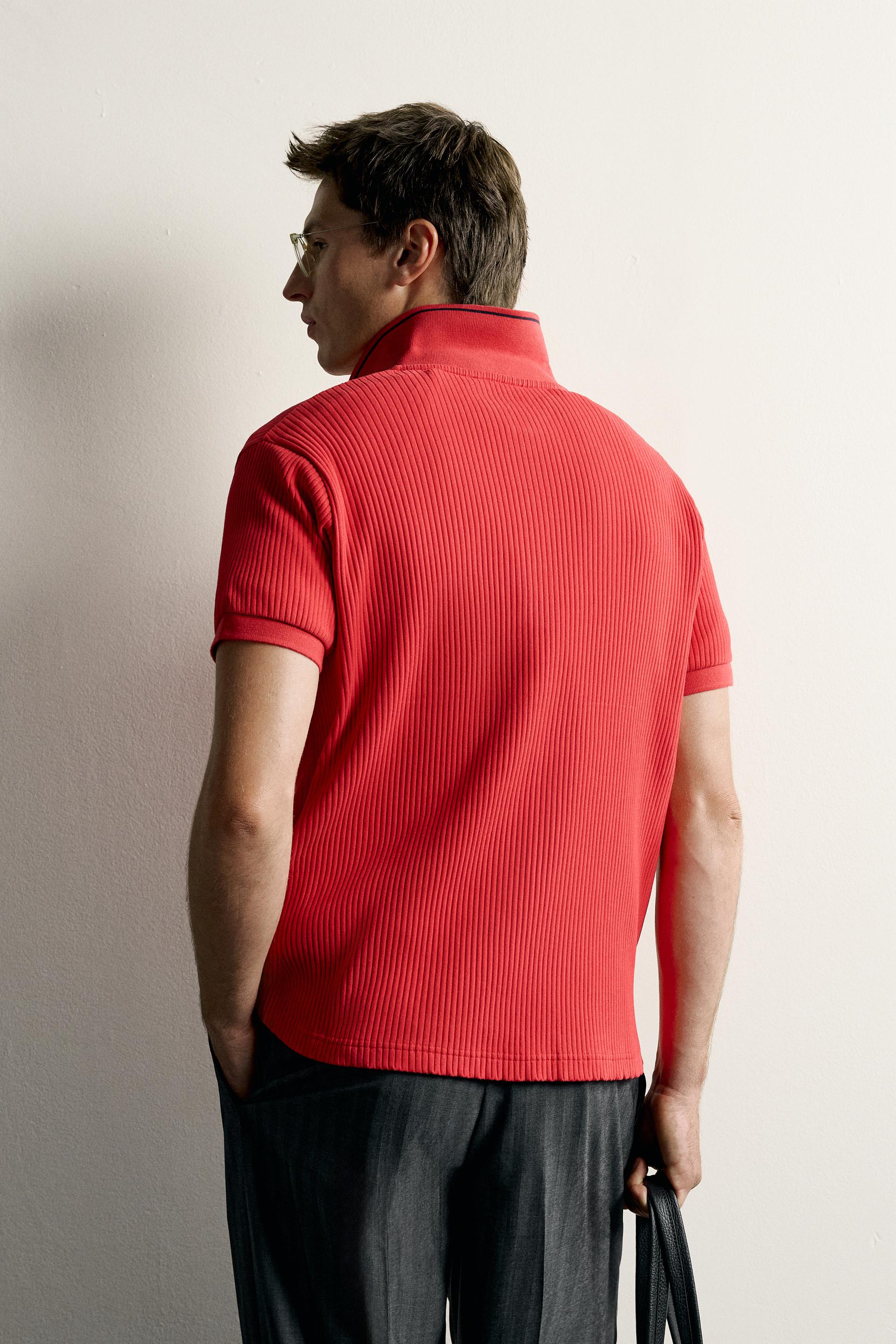 Zara POLO REGULAR FIT RÉTRO — Rouge4092/401/600