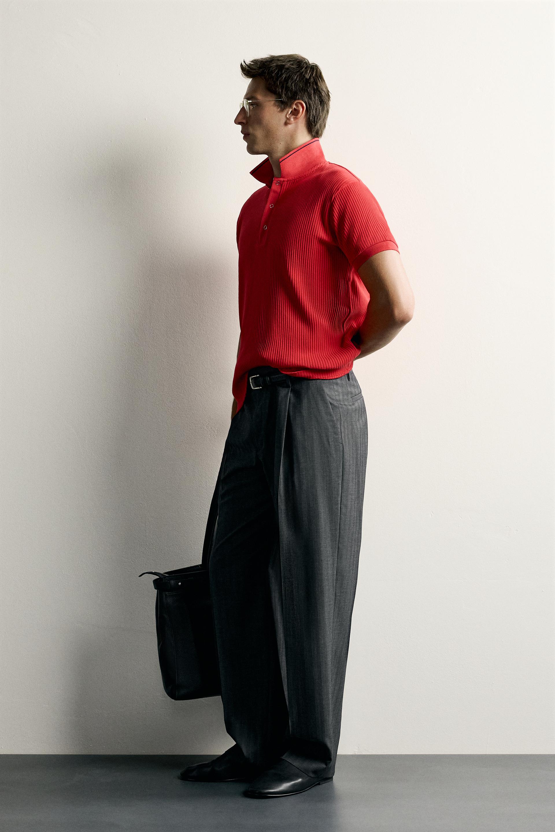 Zara POLO REGULAR FIT RÉTRO — Rouge4092/401/600