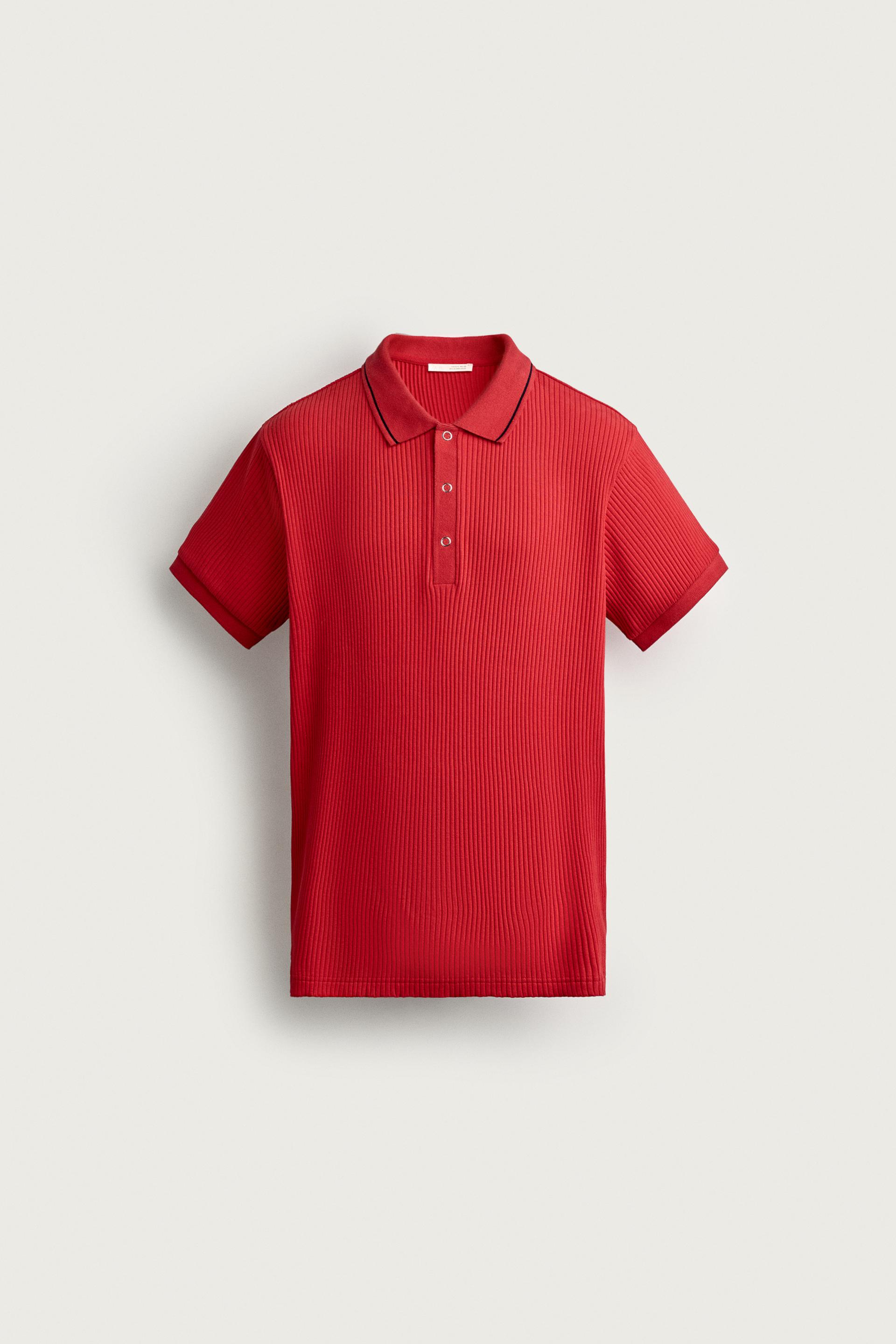 Zara POLO REGULAR FIT RÉTRO — Rouge4092/401/600