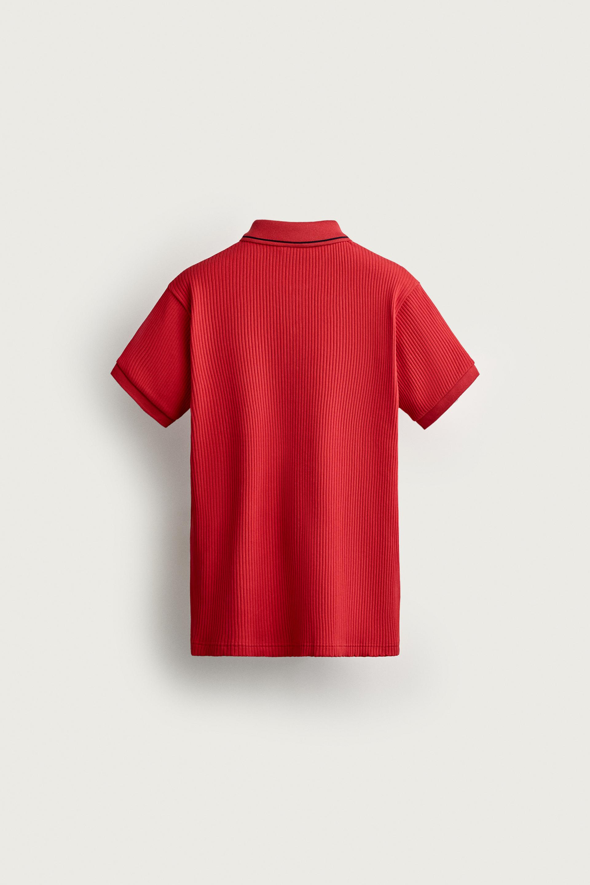 Zara POLO REGULAR FIT RÉTRO — Rouge4092/401/600