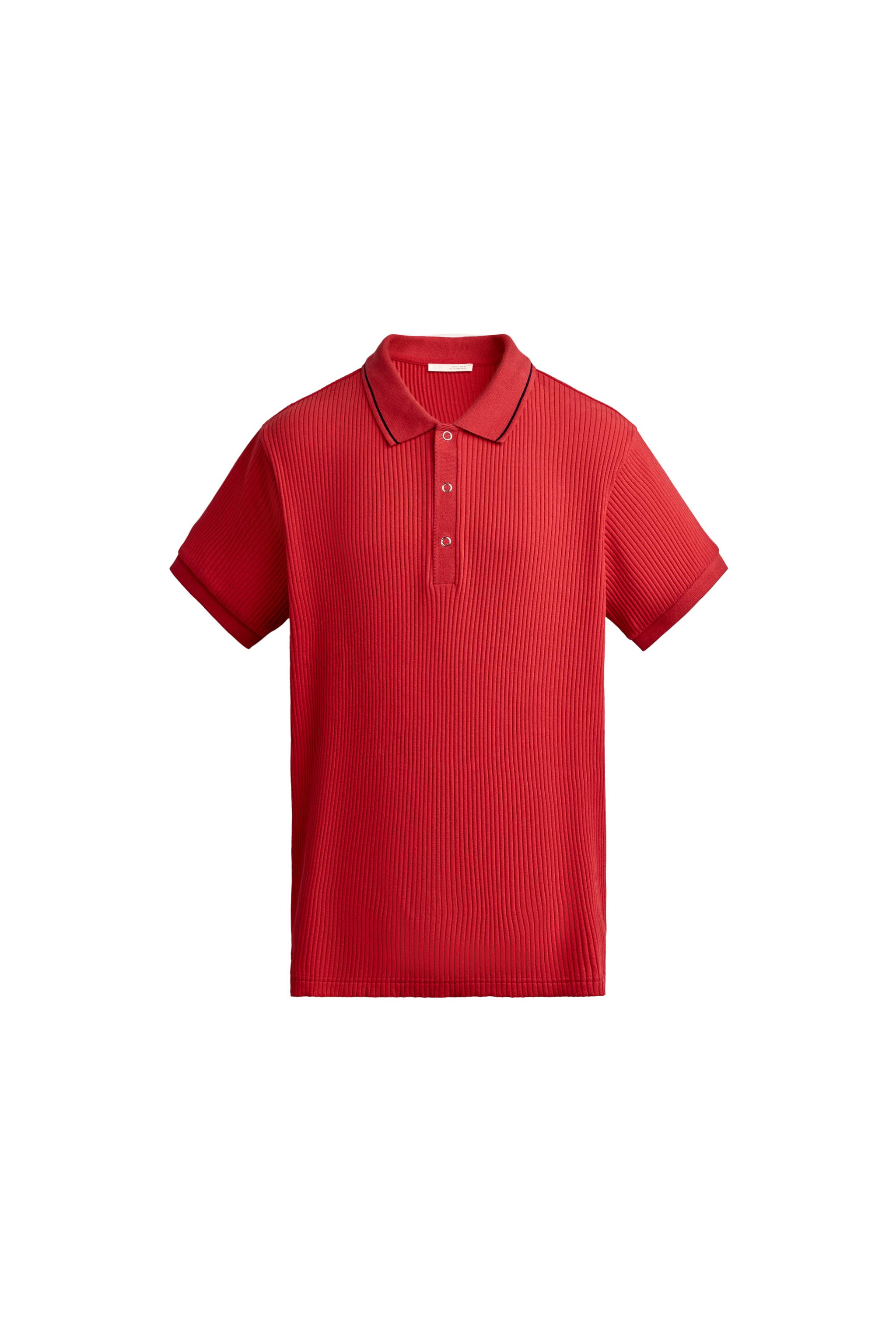 Zara POLO REGULAR FIT RÉTRO — Rouge4092/401/600