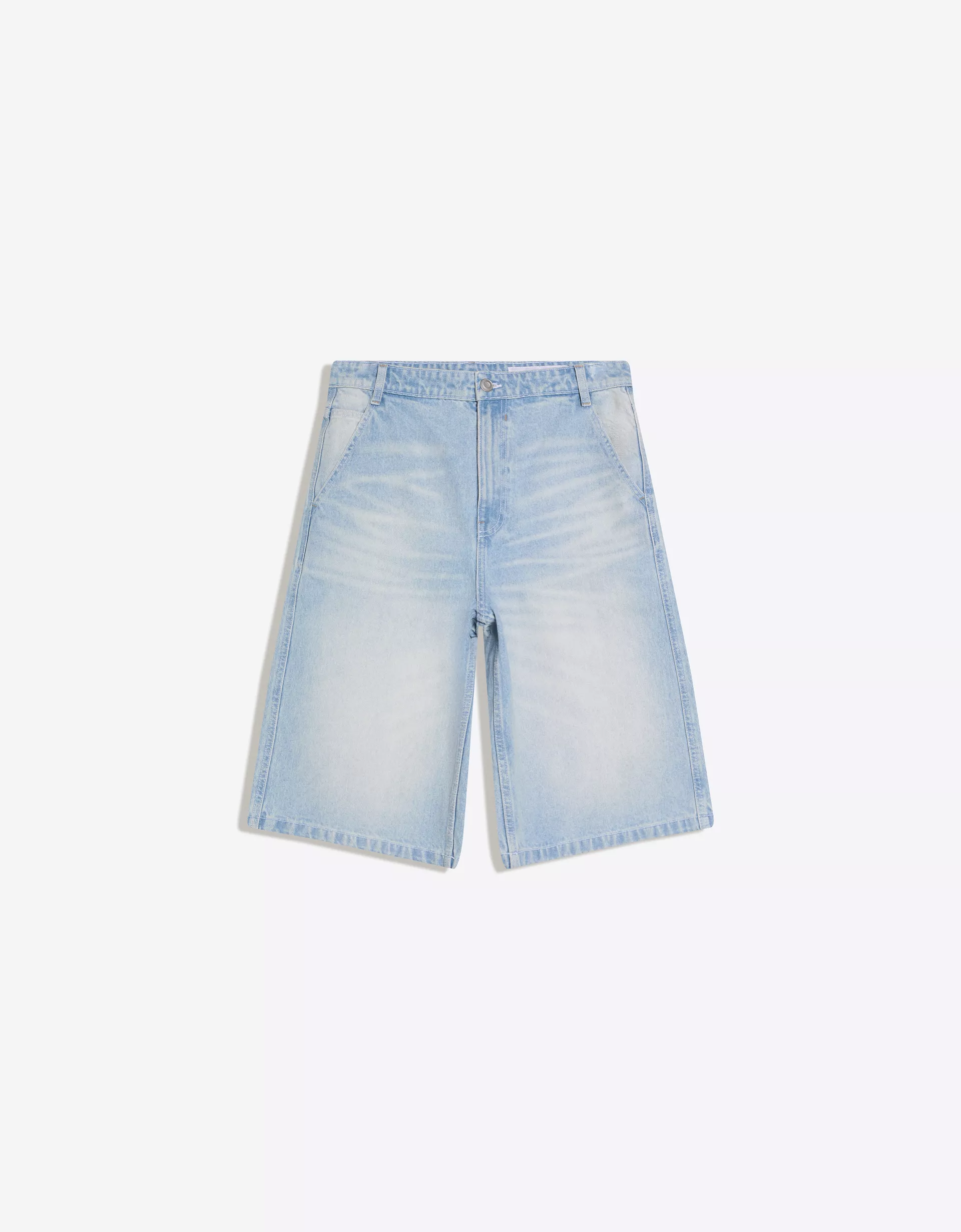 Bershka Bermuda jean skater — Bleu clair