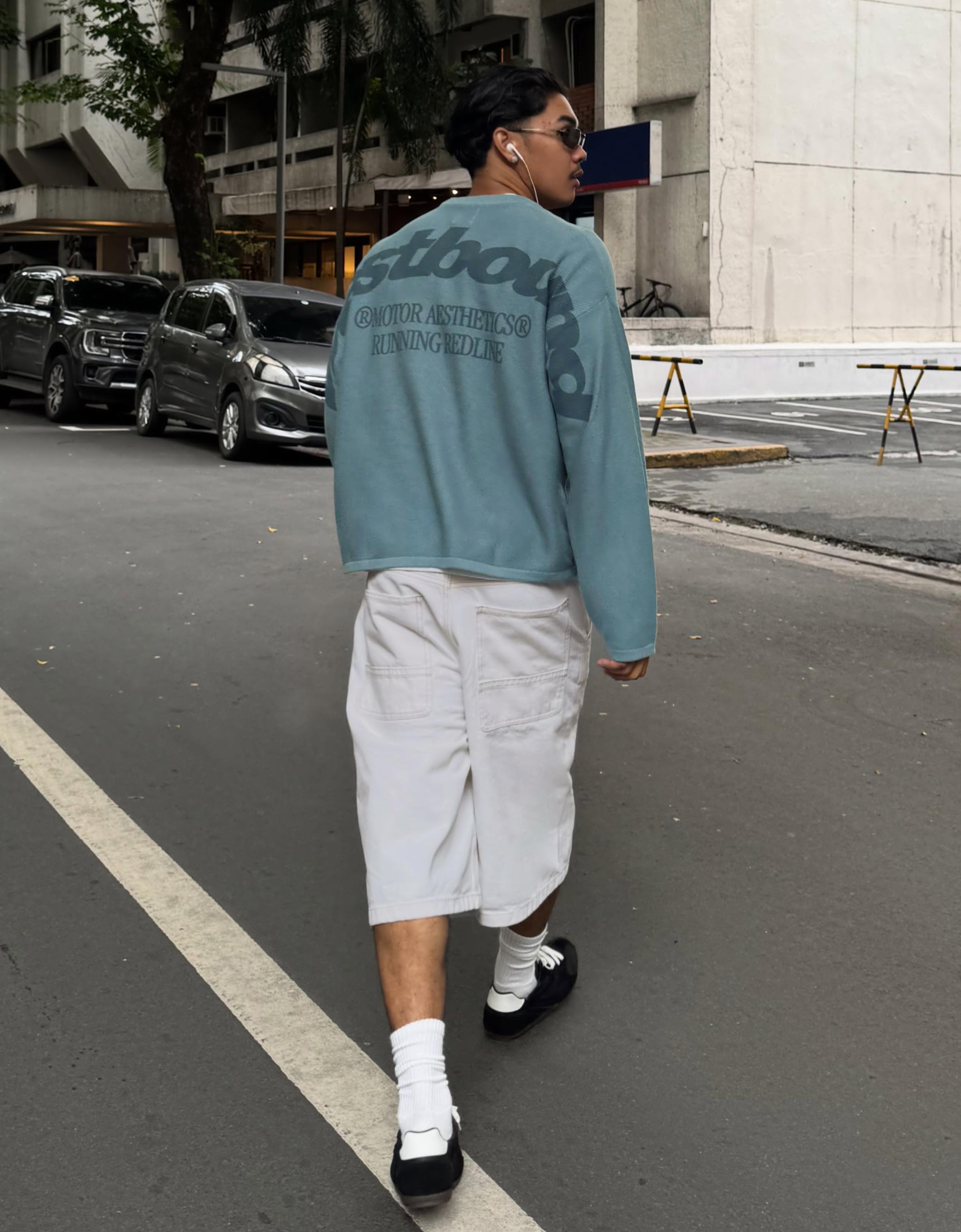 Bershka Bermuda jean skater — Blanc