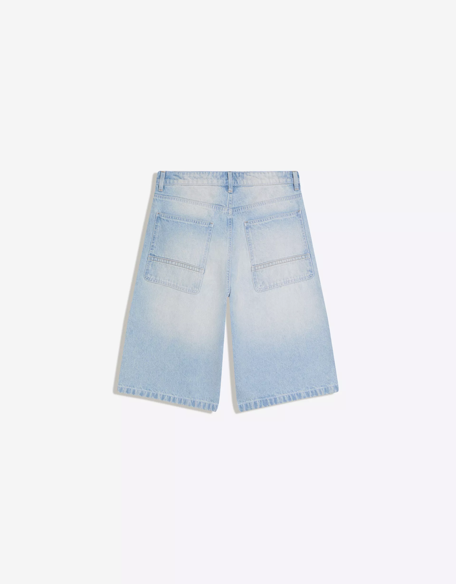 Bershka Bermuda jean skater — Bleu clair
