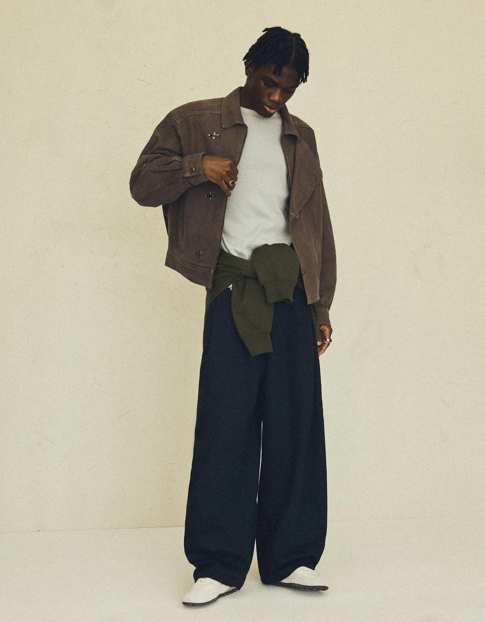 Bershka Veste en jean à brandebourgs