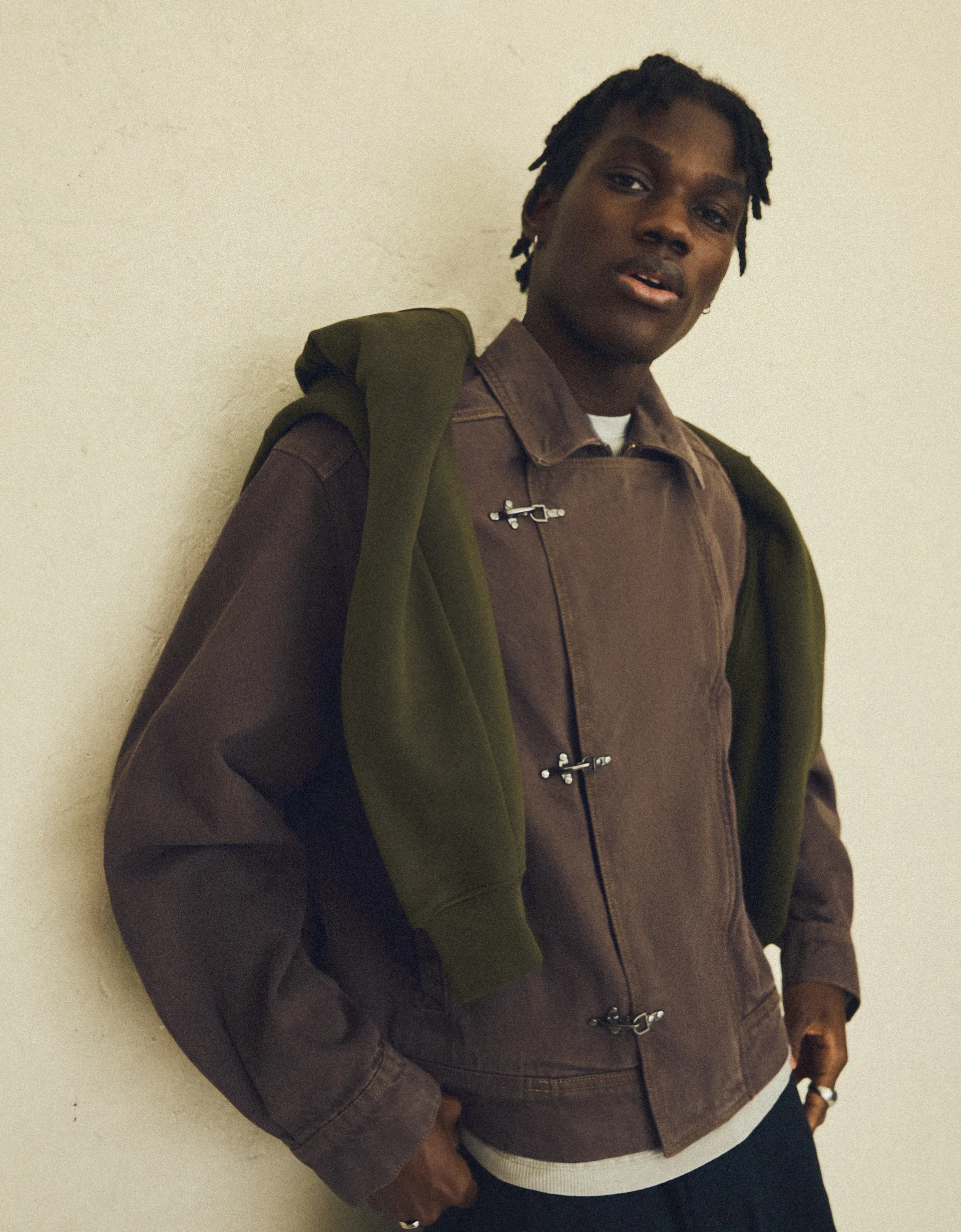 Bershka Veste en jean à brandebourgs