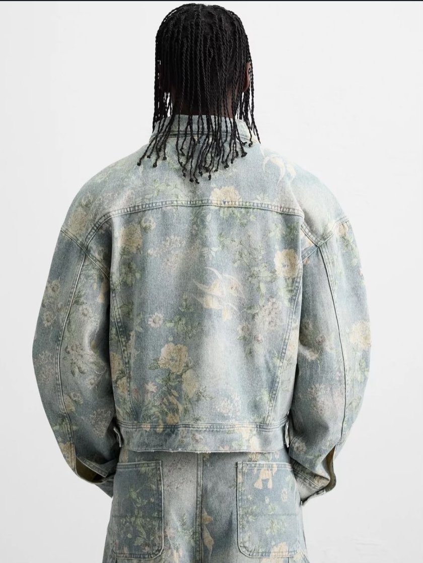 Light Blue Cropped Denim Jacket — Light Blue
