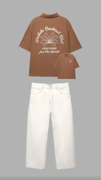 Oversized Polo Shirt — Brown
