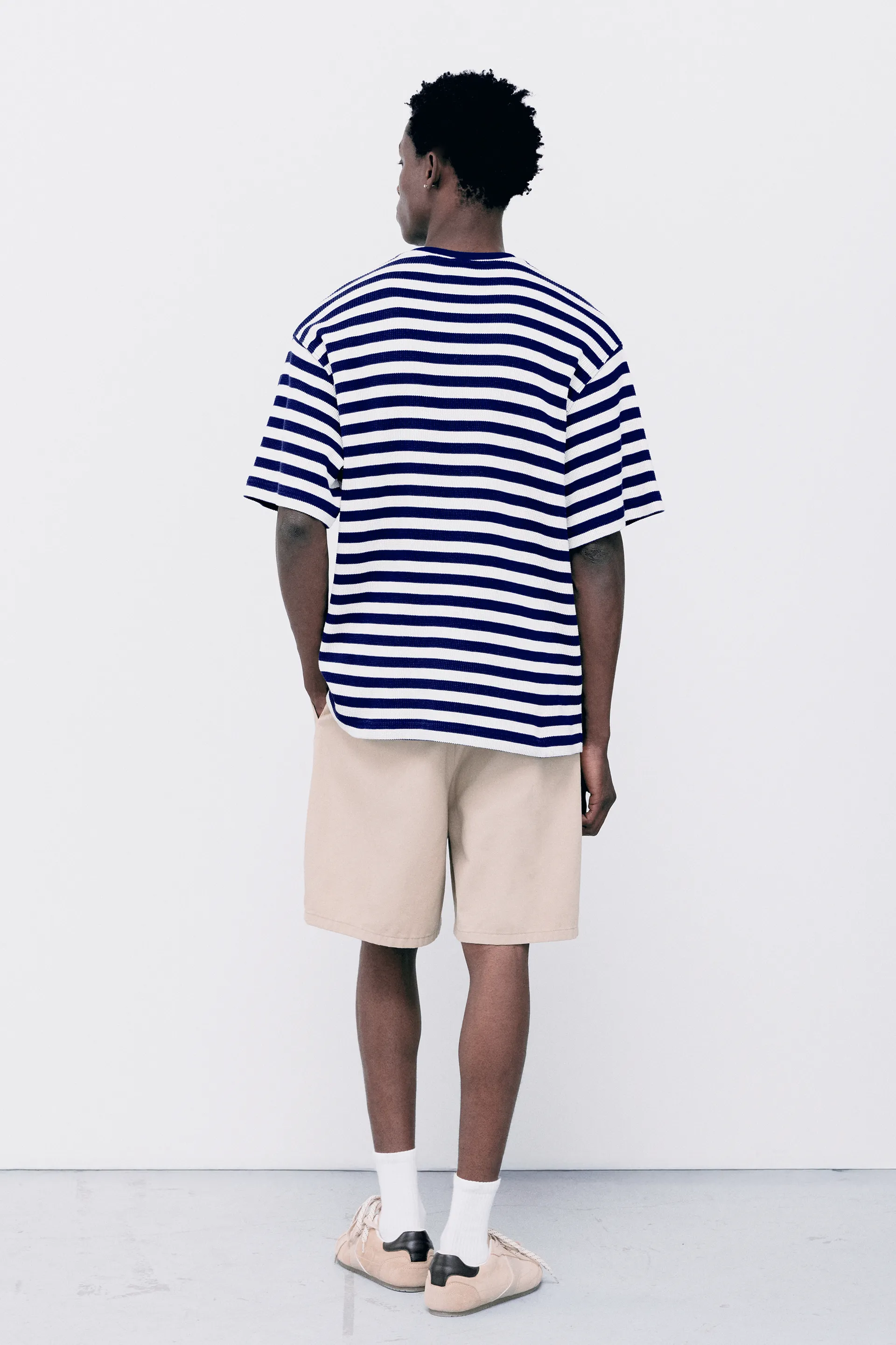Regular fit striped T-shirt — Blue/White
