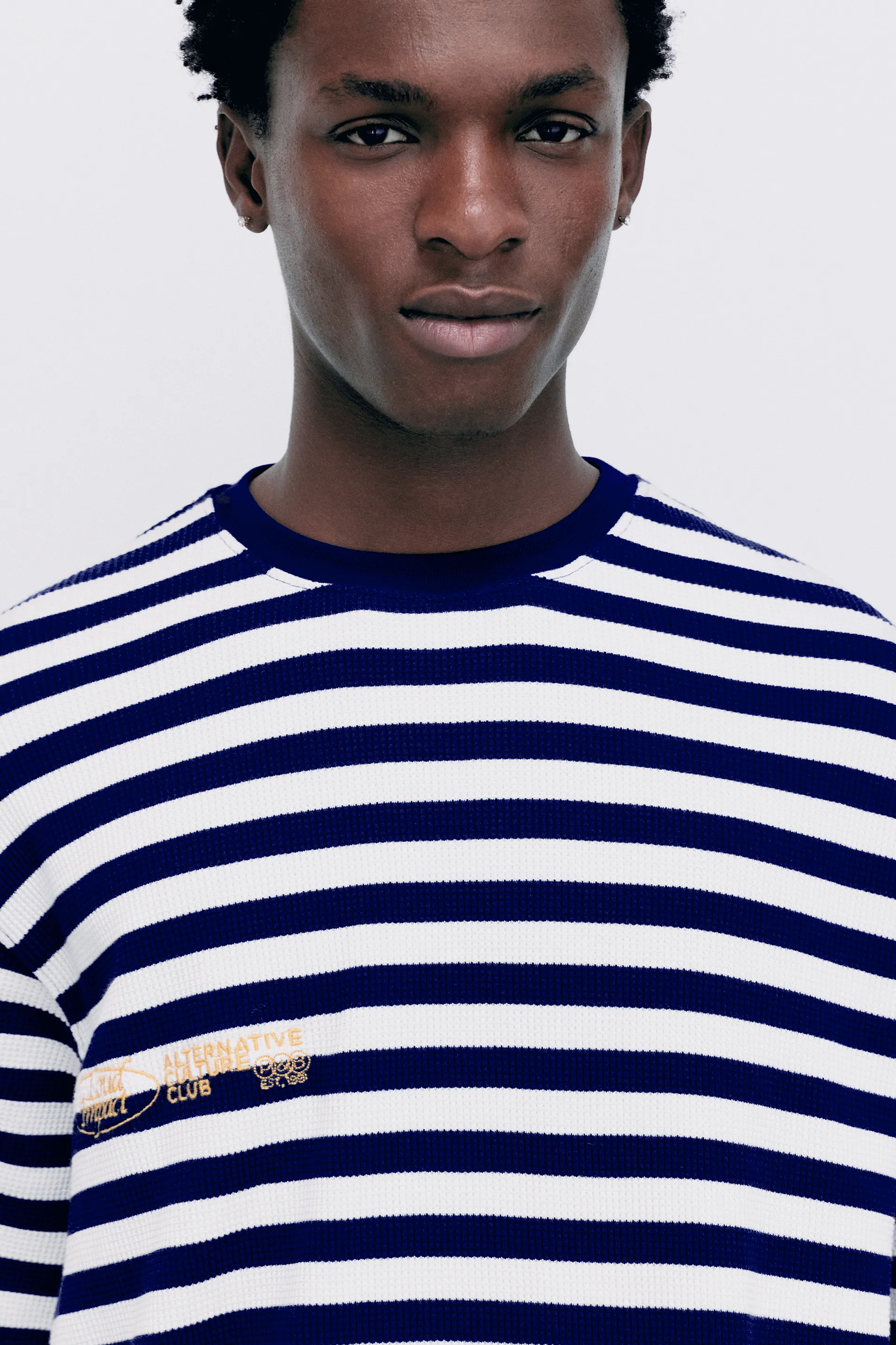 Regular fit striped T-shirt — Blue/White