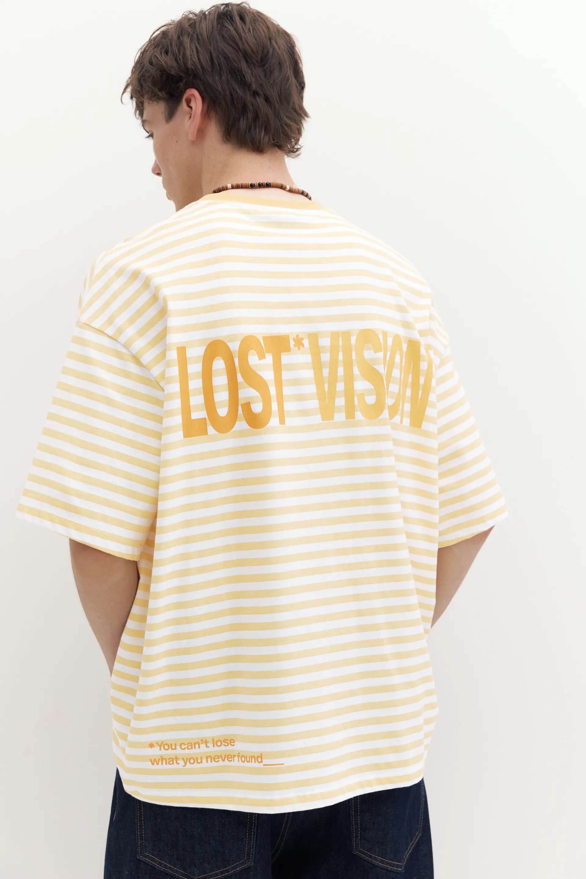T-shirt boxy à rayures STWD — Jaune