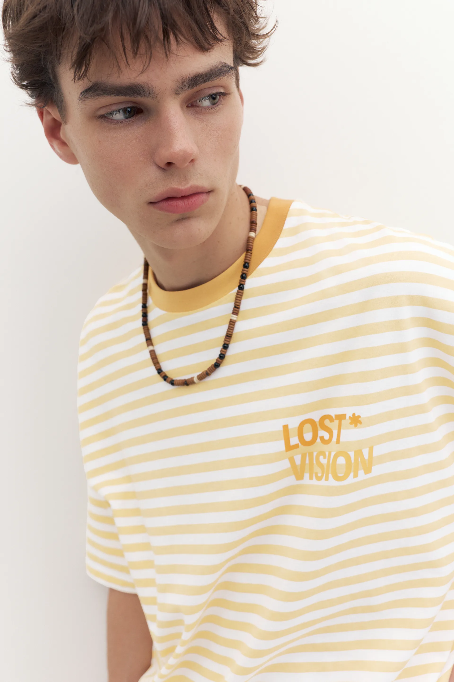 T-shirt boxy à rayures STWD — Jaune