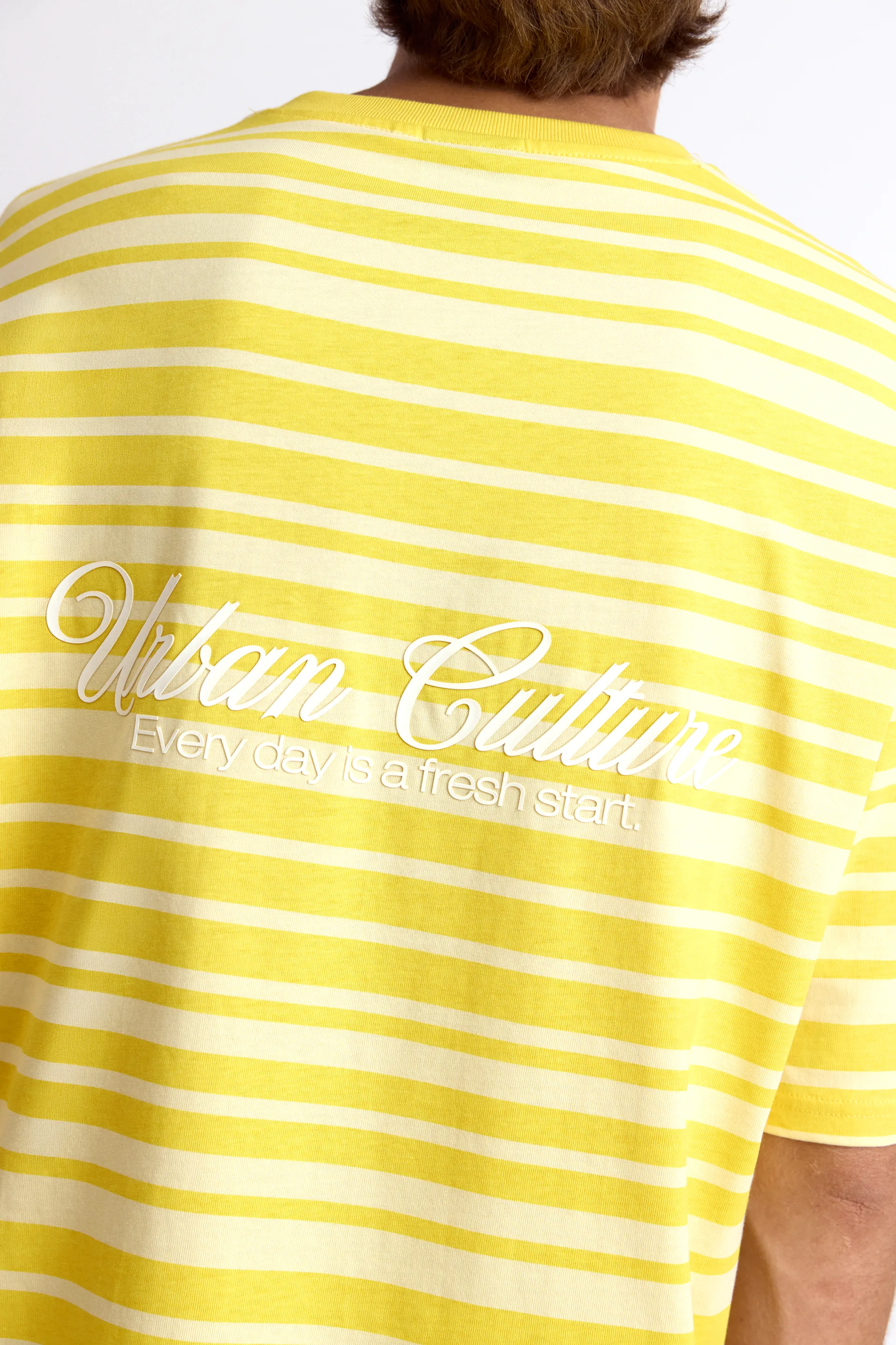 Pull&Bear T-shirt relaxed à rayures — Jaune
