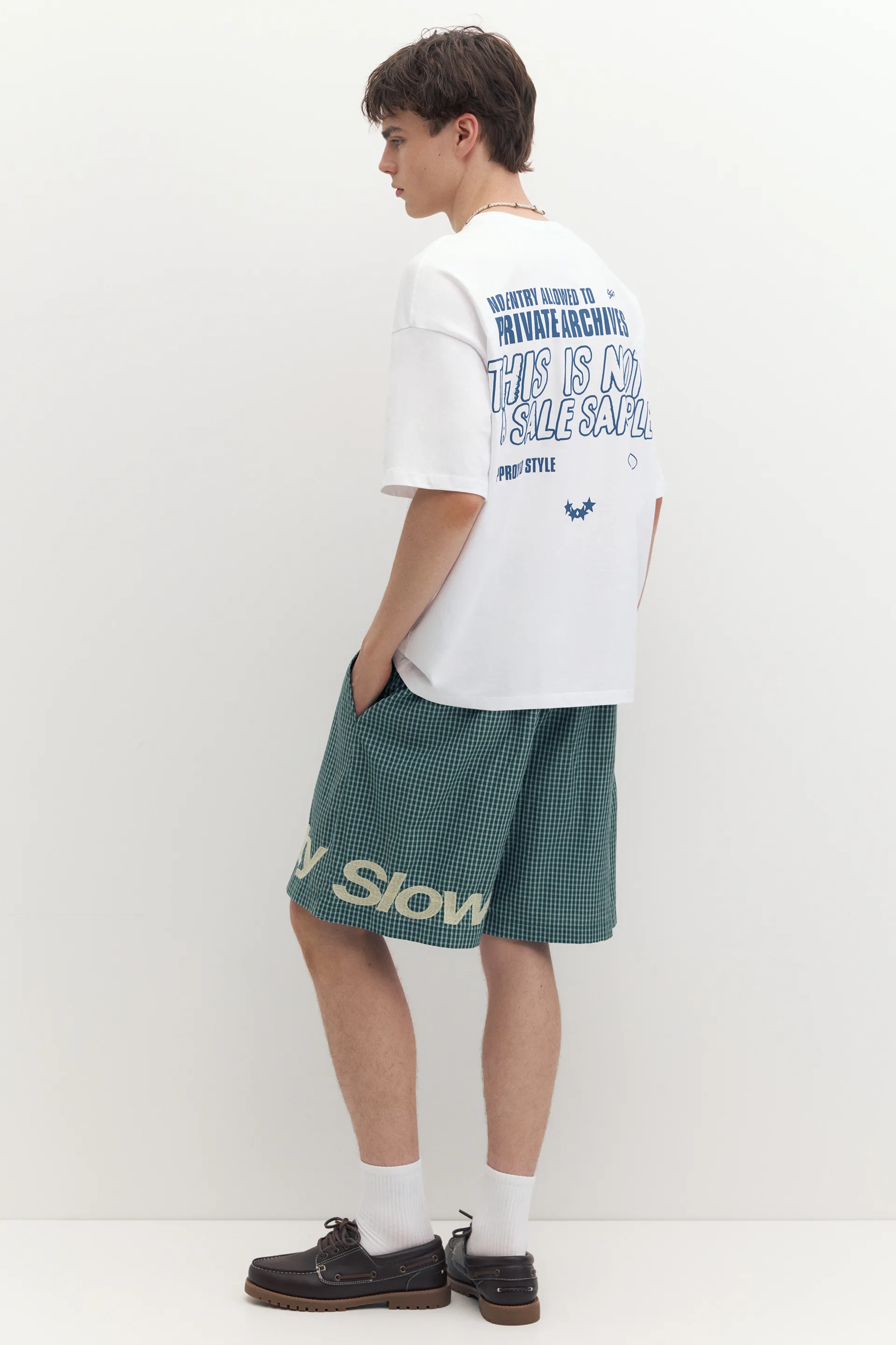 Pull&Bear T-shirt STWD imprimé Private Archives — Blanc