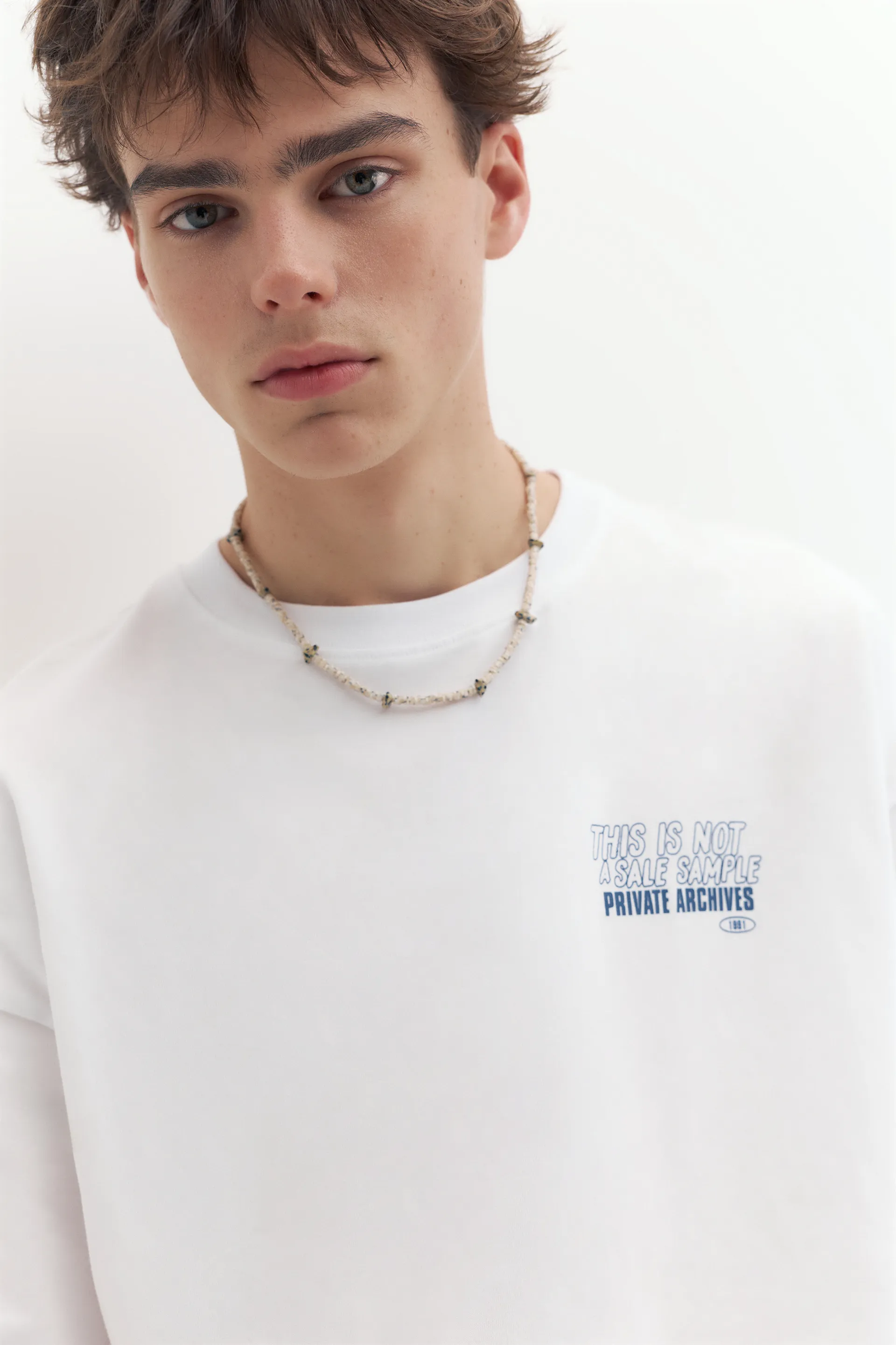 Pull&Bear T-shirt STWD imprimé Private Archives — Blanc