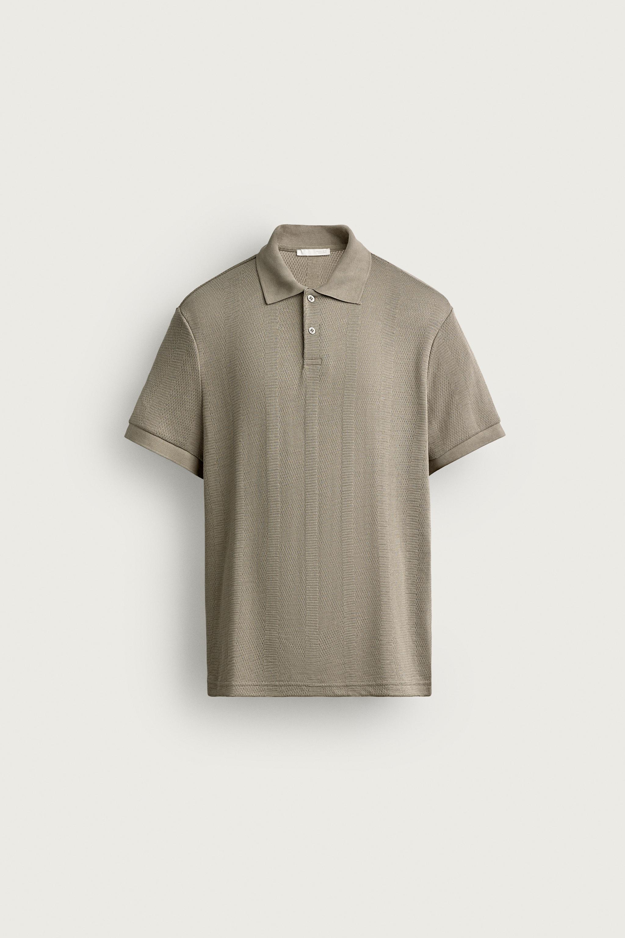 Polo en maille texturée