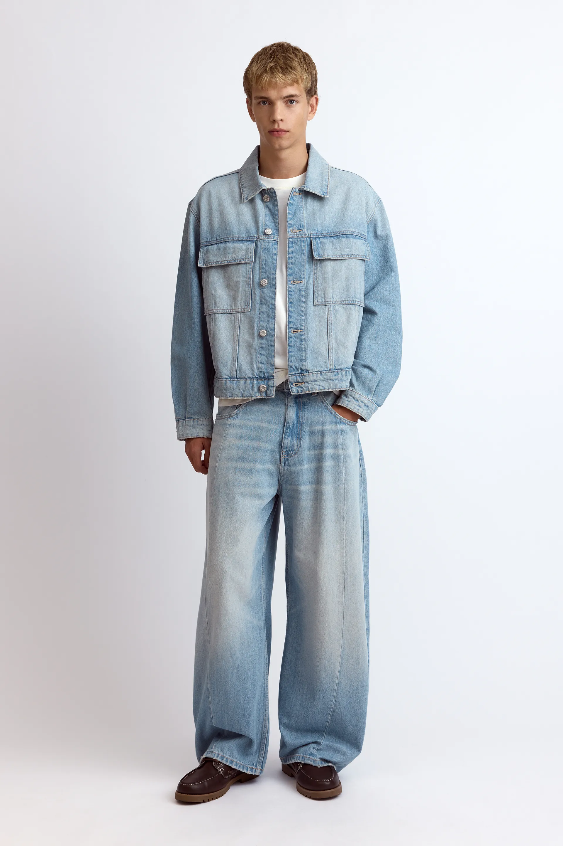 Pull&Bear Veste en jean trucker — Sky Blue