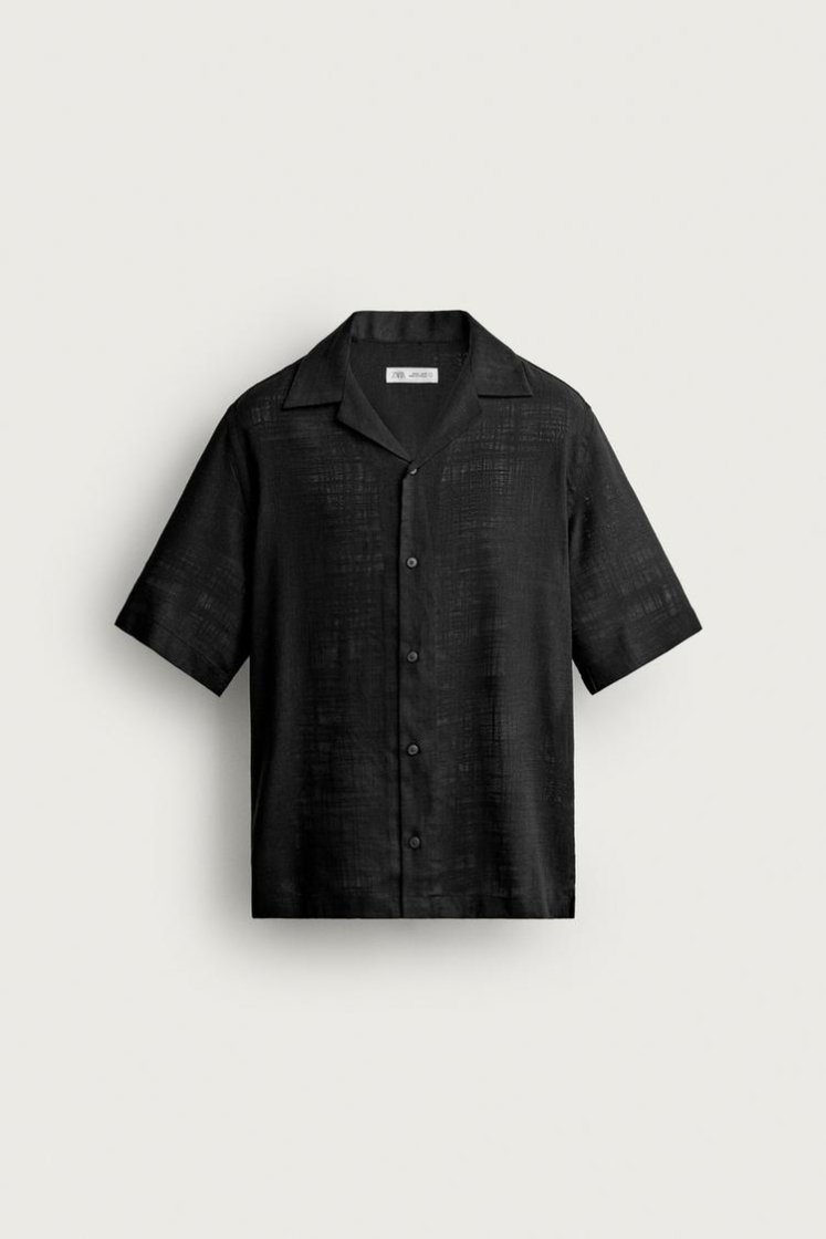 Zara CHEMISE FLUIDE À IMPRIMÉ ABSTRAIT — Noir