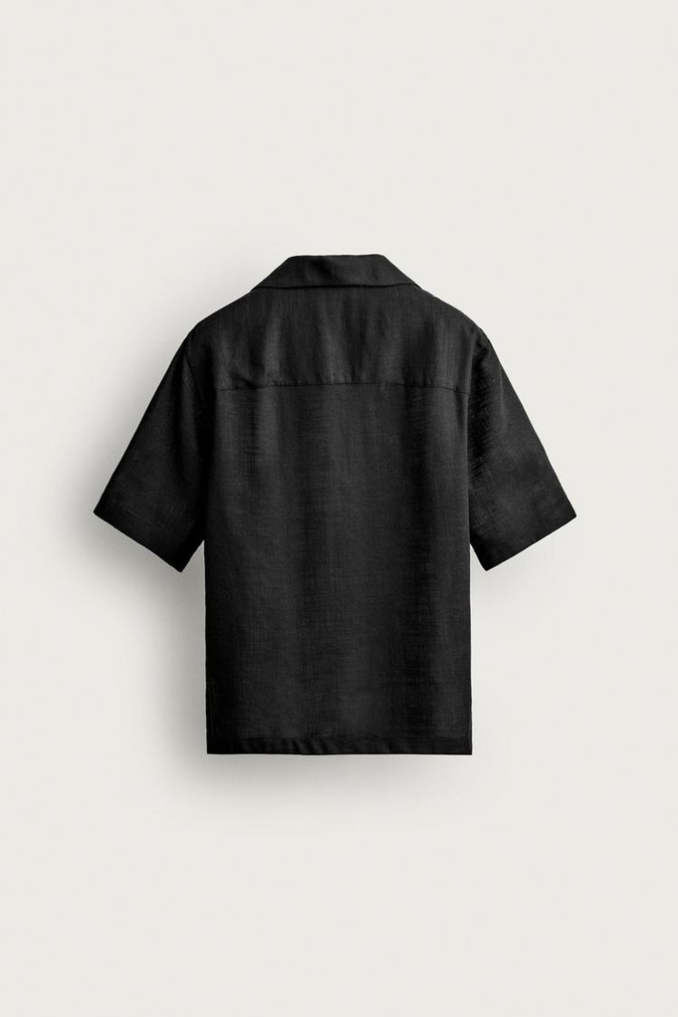 Zara CHEMISE FLUIDE À IMPRIMÉ ABSTRAIT — Noir