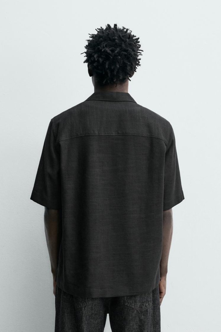 Zara CHEMISE FLUIDE À IMPRIMÉ ABSTRAIT — Noir