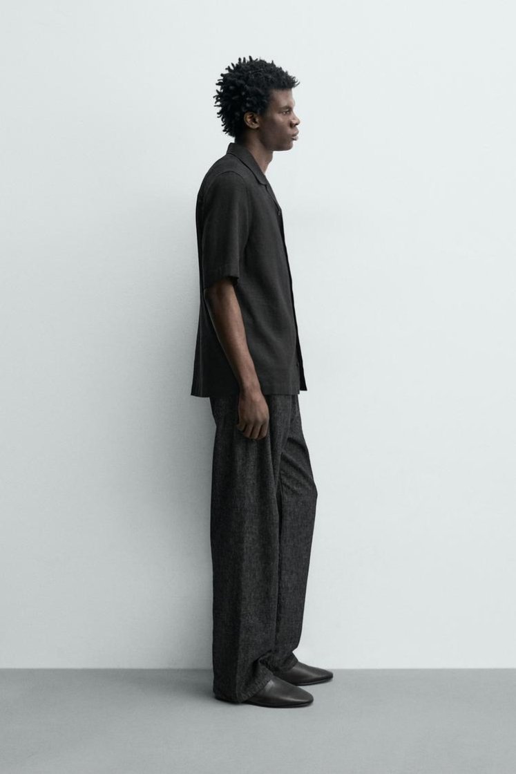 Zara CHEMISE FLUIDE À IMPRIMÉ ABSTRAIT — Noir