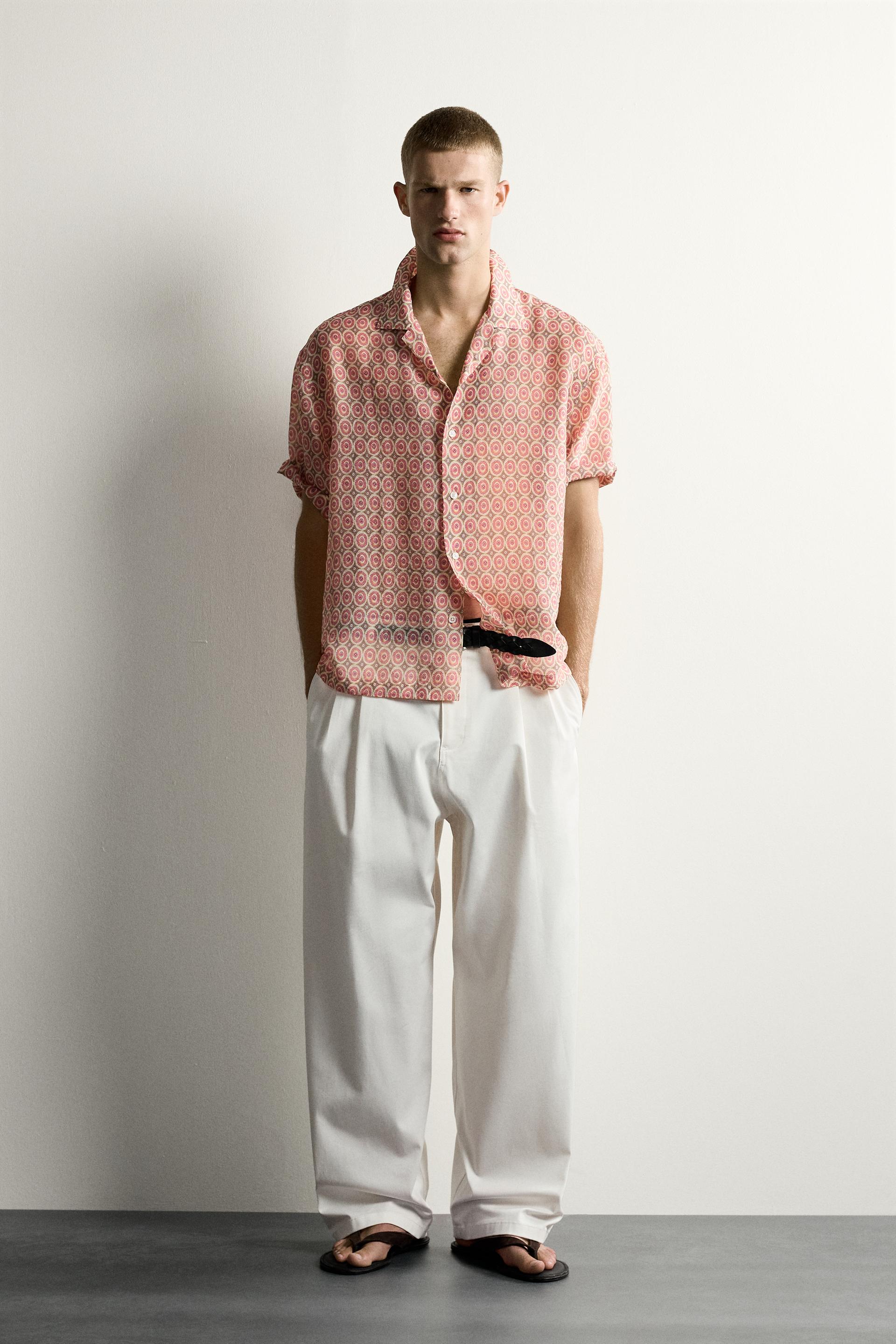 CHEMISE FLUIDE À IMPRIMÉ GÉOMÉTRIQUE