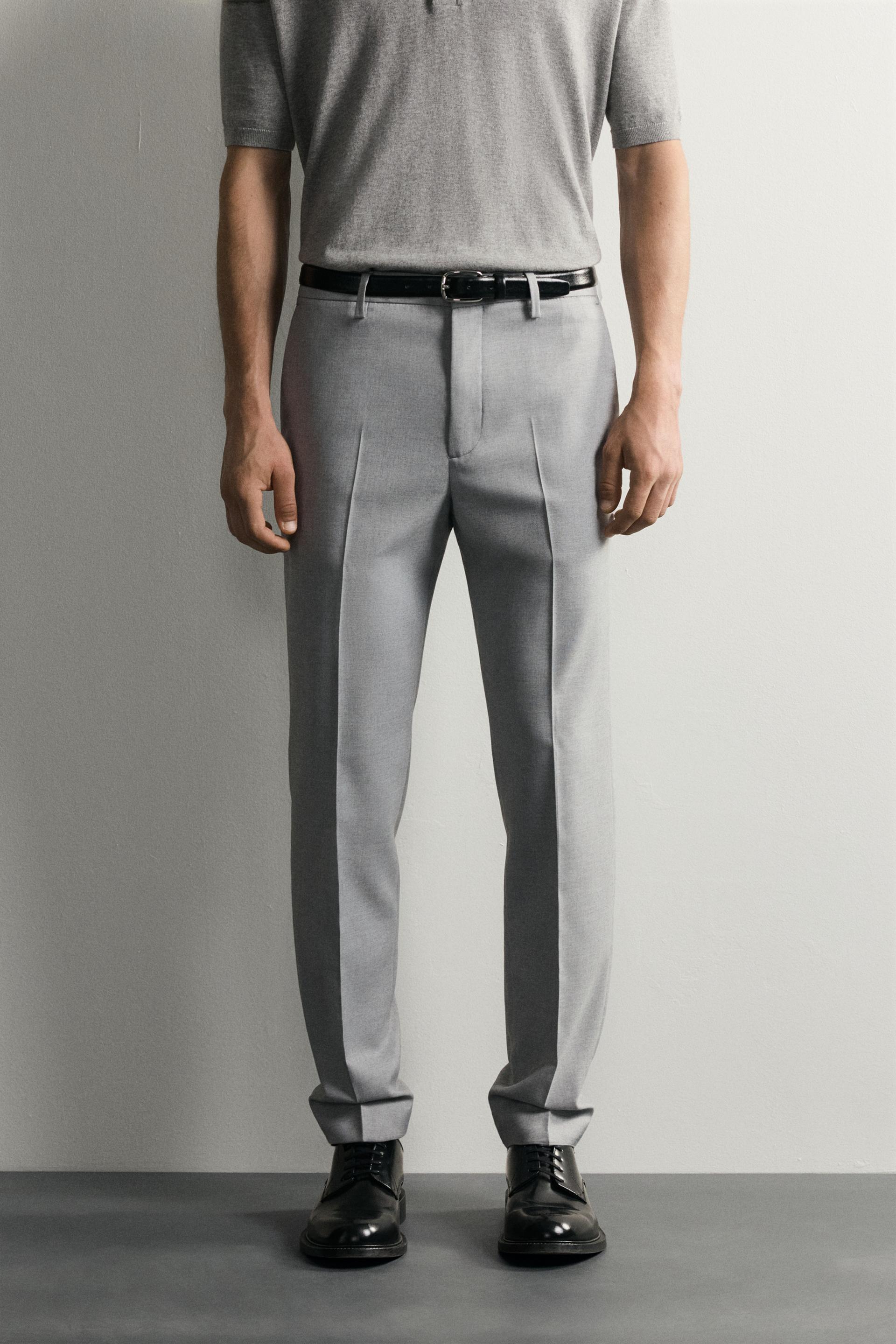 Zara COMFORT SUIT TROUSERS — Grey