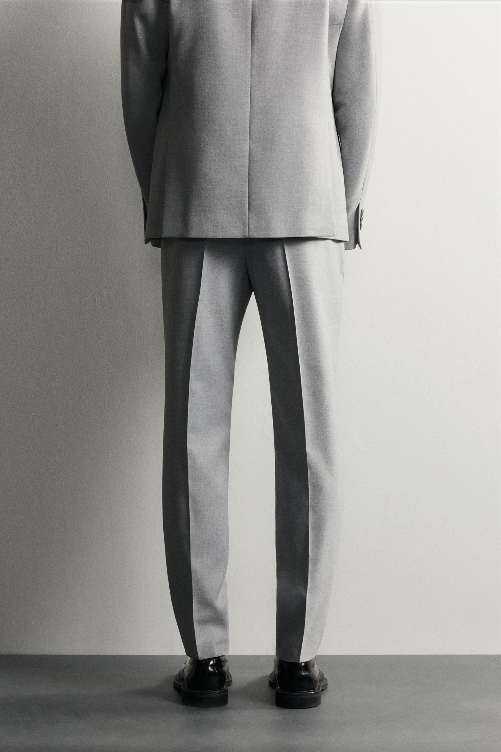 Zara COMFORT SUIT TROUSERS — Grey