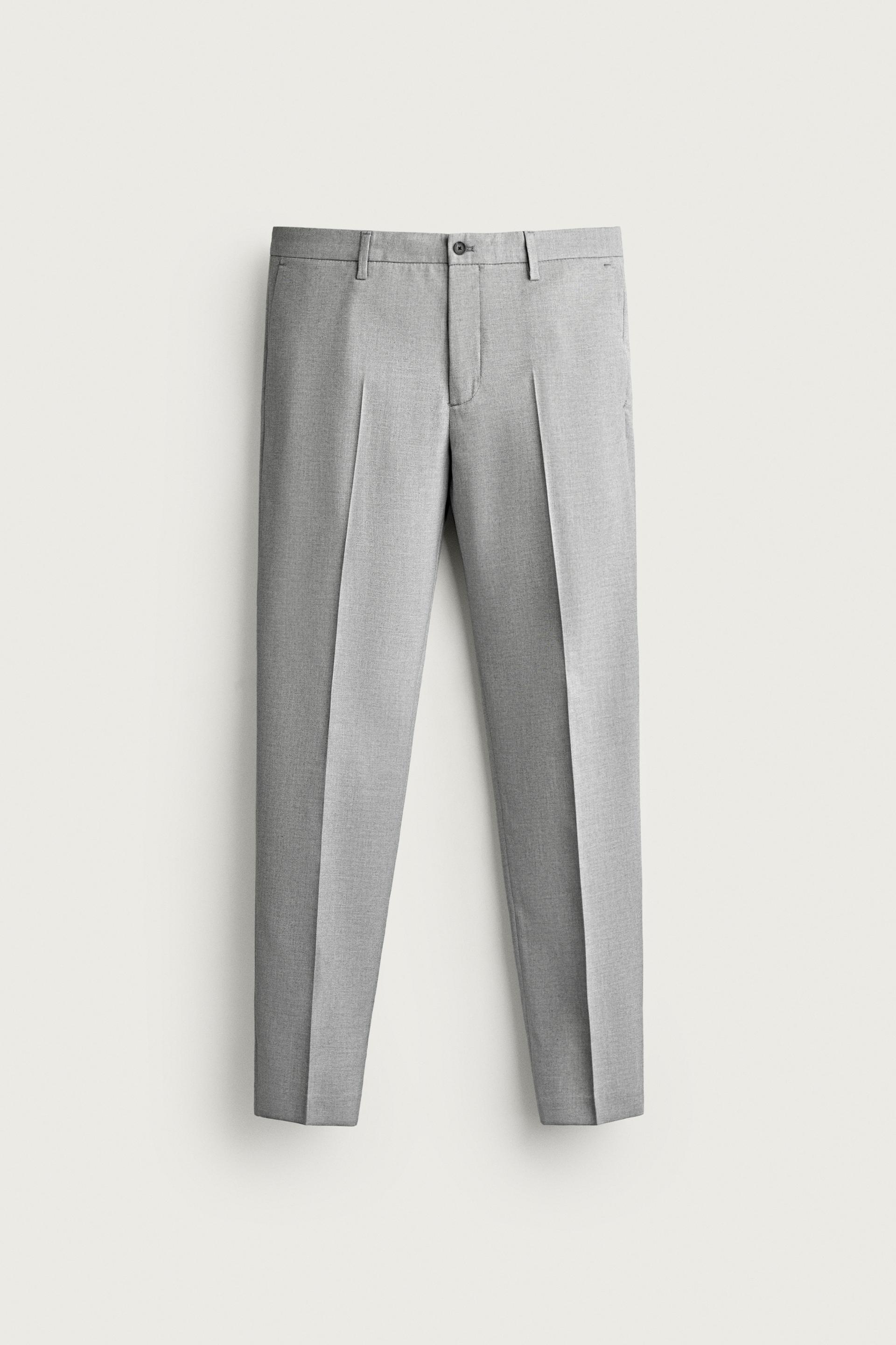 Zara COMFORT SUIT TROUSERS — Grey