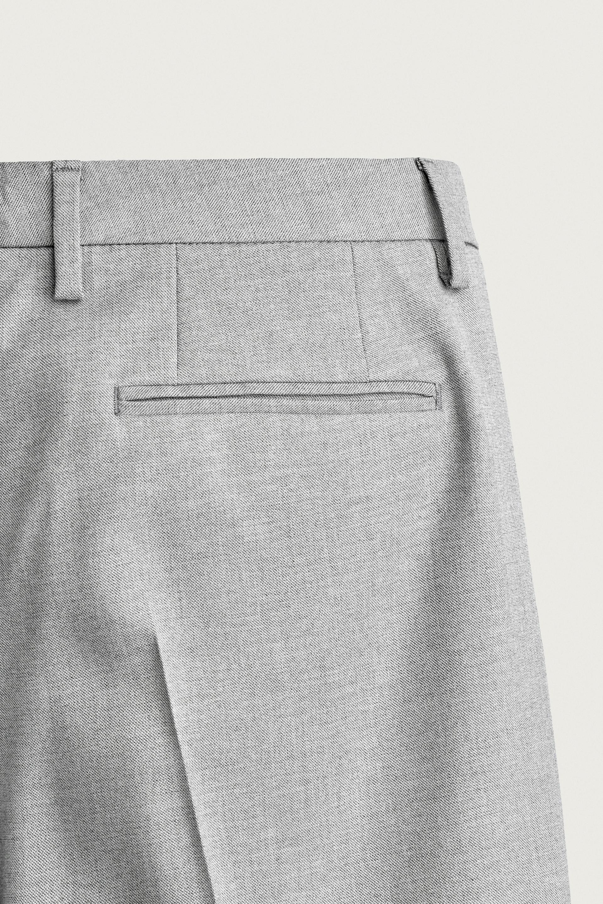 Zara COMFORT SUIT TROUSERS — Grey