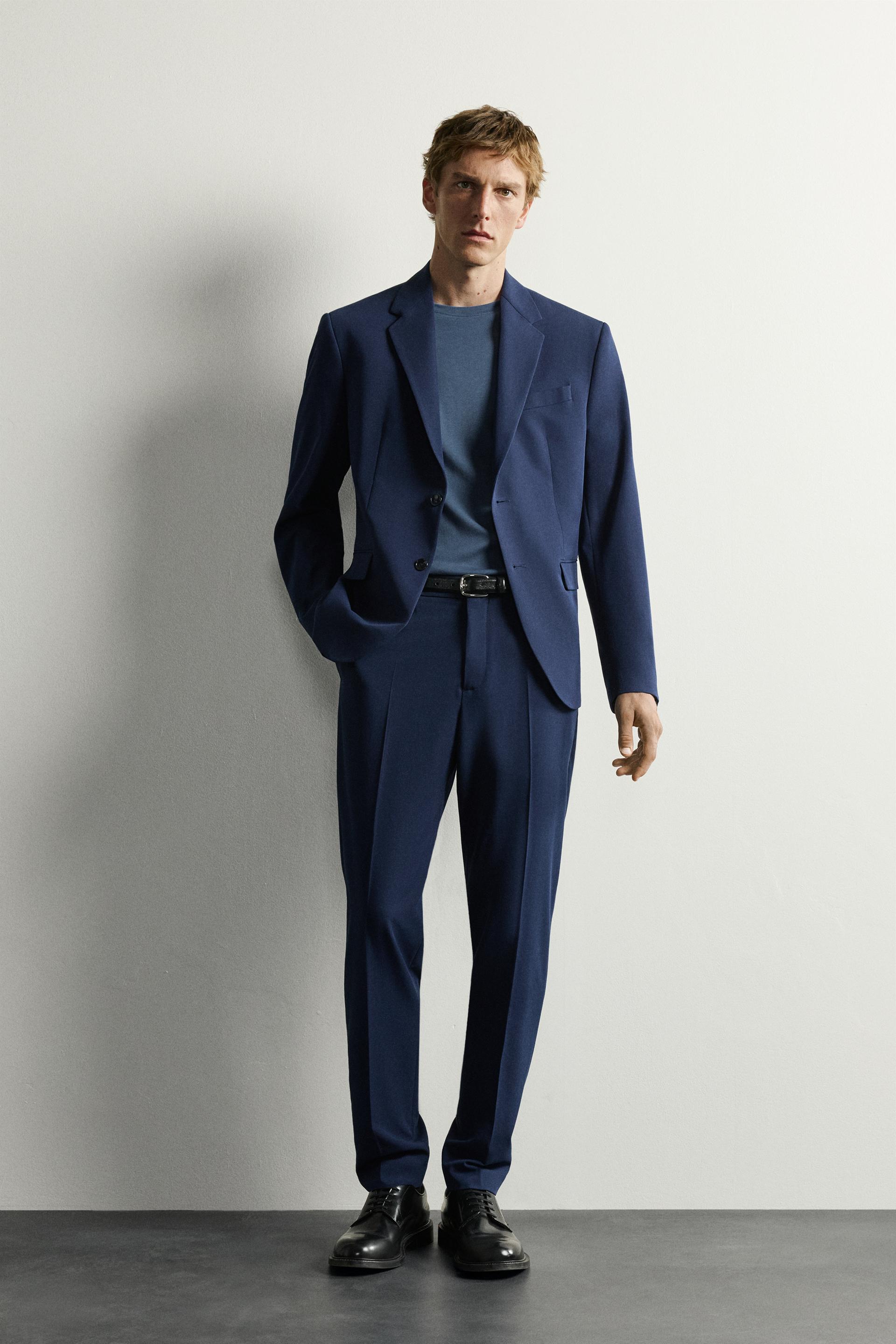 Zara SLIM FIT SUIT PANTS — Midnight