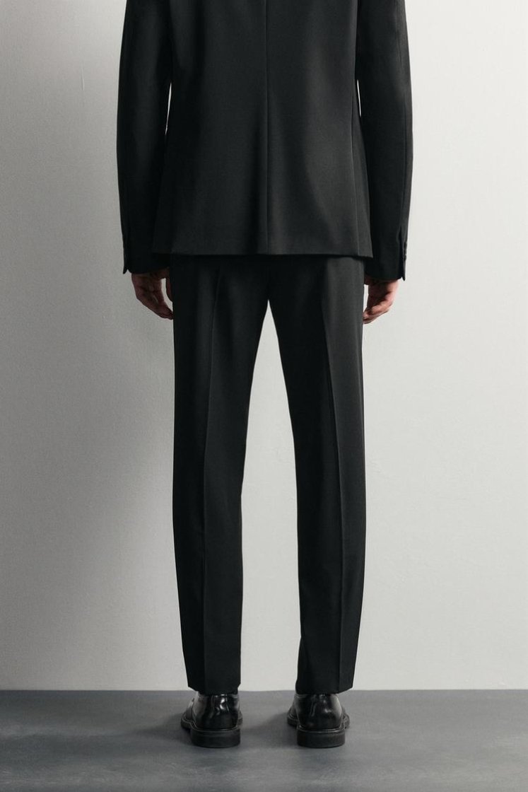 Zara SLIM FIT SUIT PANTS — Black