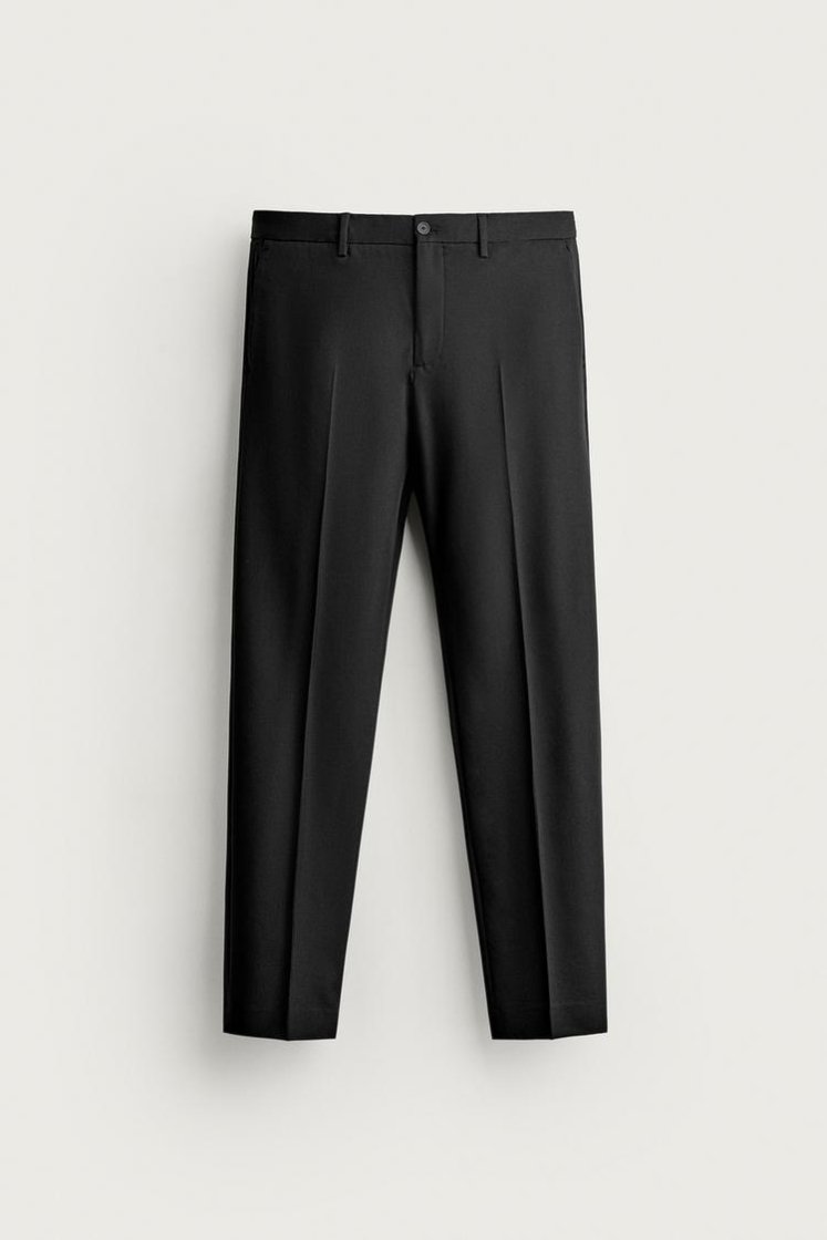 Zara SLIM FIT SUIT PANTS — Black