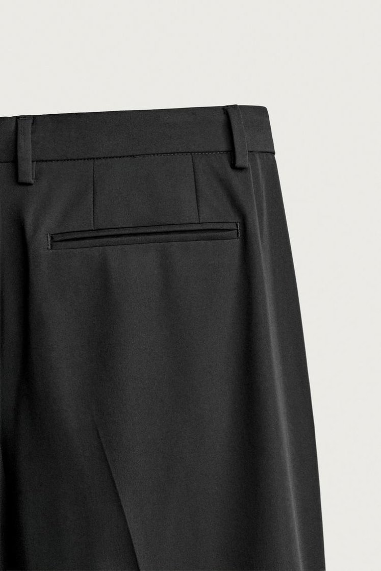 Zara SLIM FIT SUIT PANTS — Black