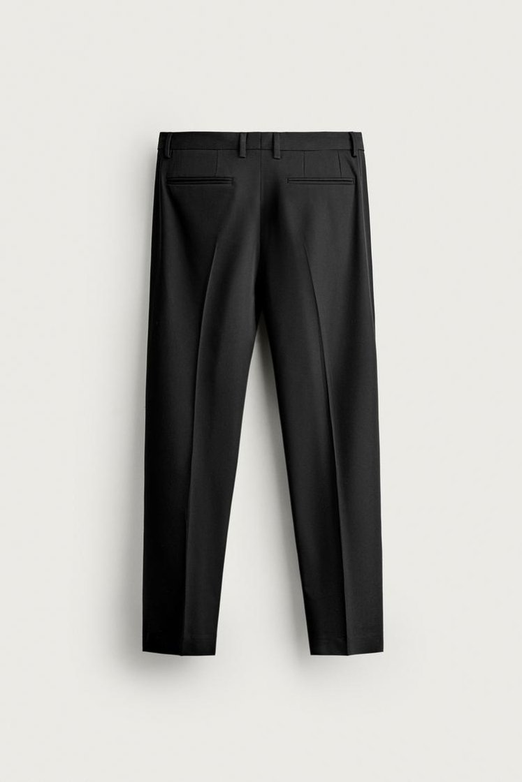 Zara SLIM FIT SUIT PANTS — Black