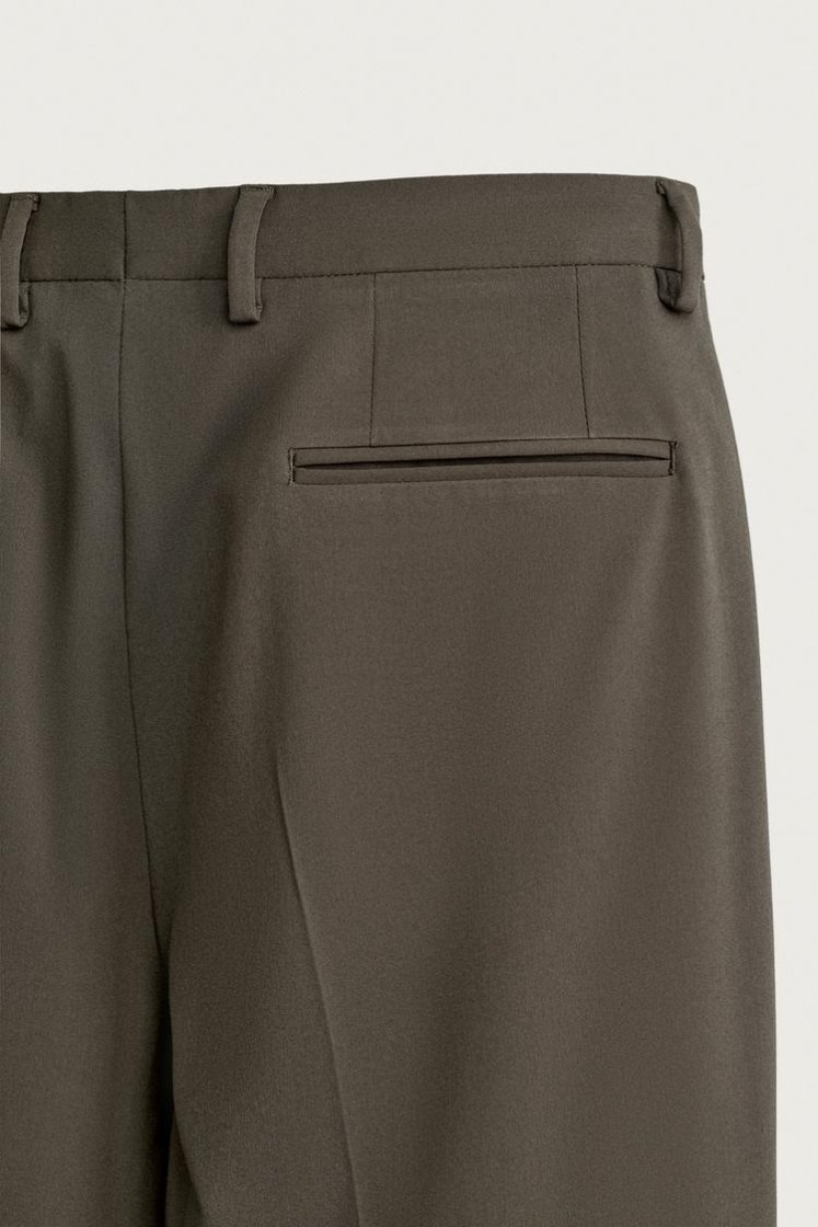Zara SLIM FIT SUIT PANTS — Chocolate