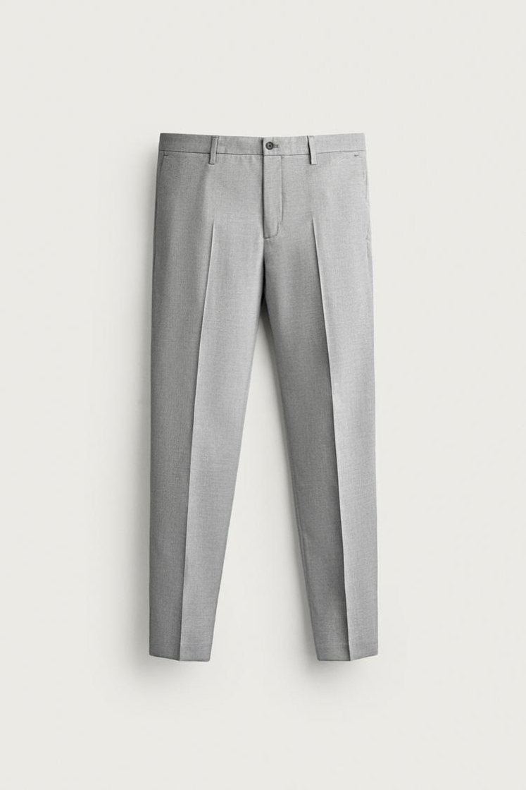Zara SLIM FIT SUIT PANTS — Grey