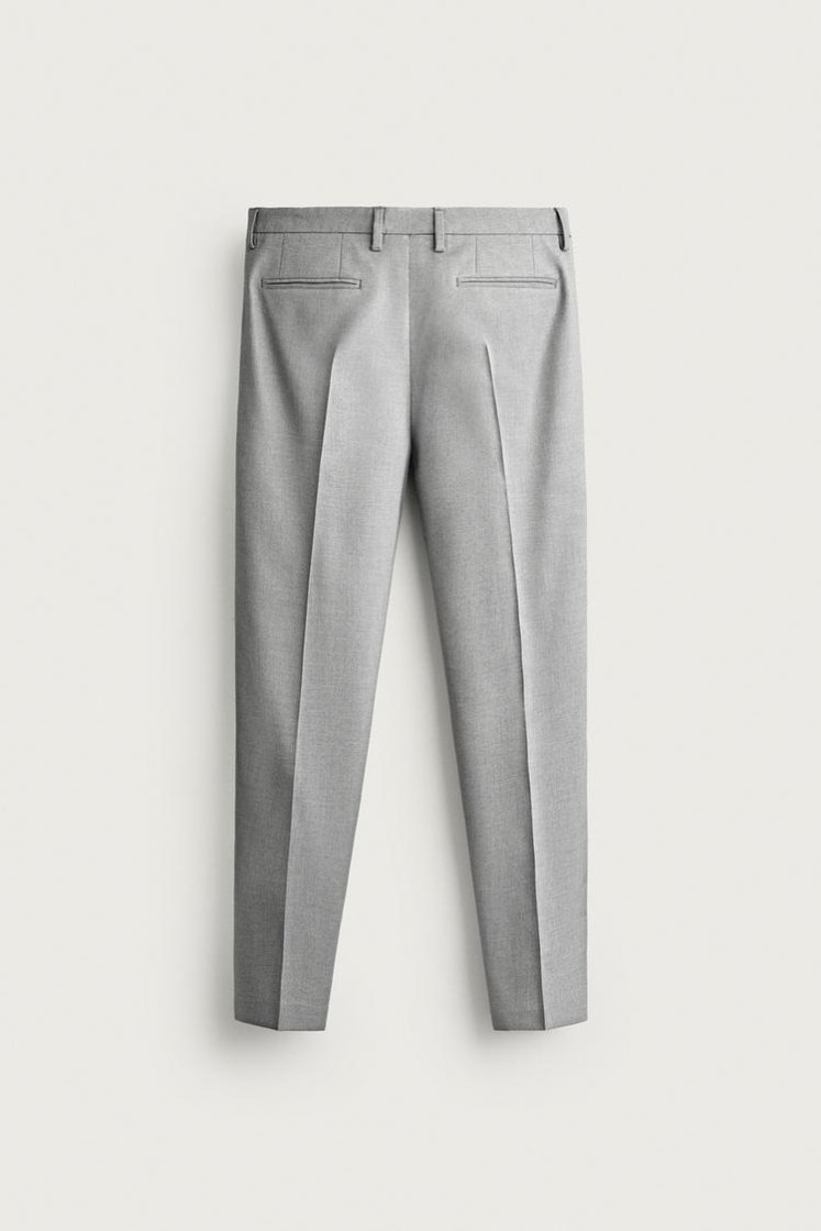 Zara SLIM FIT SUIT PANTS — Grey