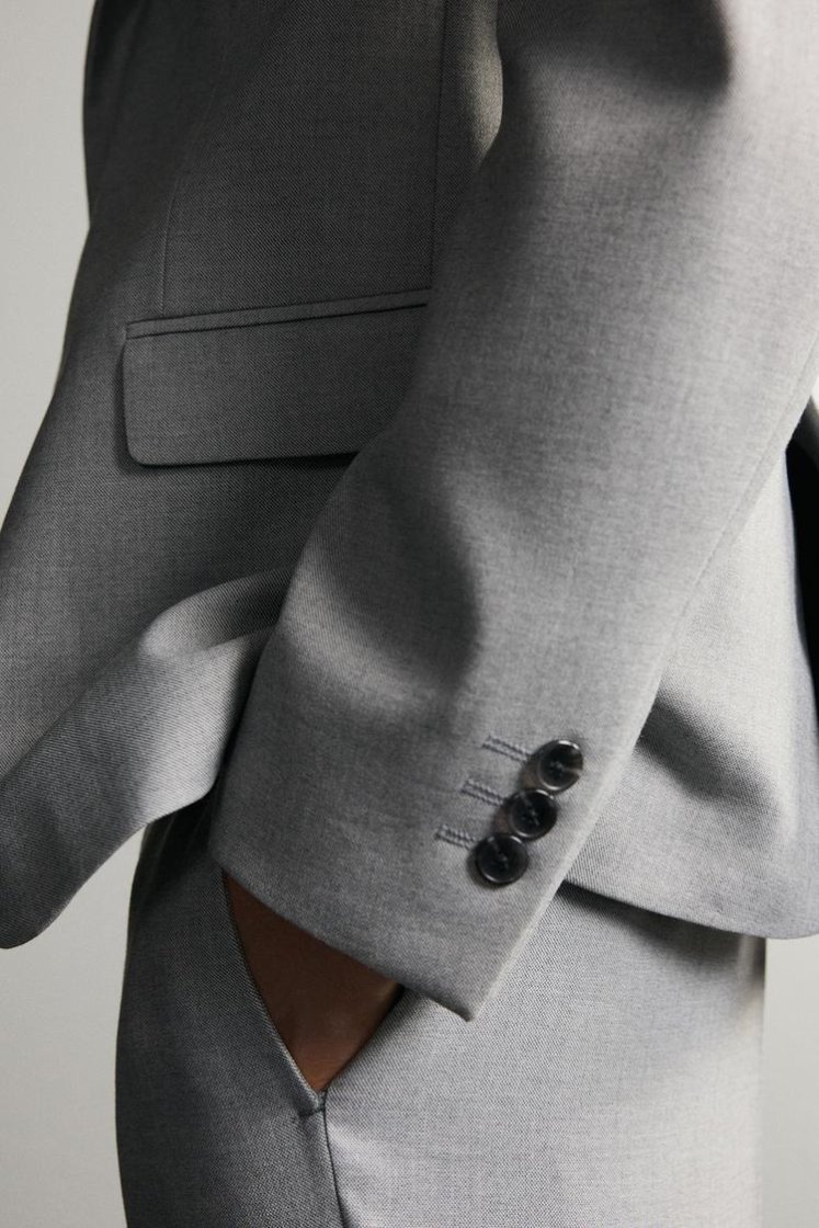 Zara SLIM FIT SUIT PANTS — Grey