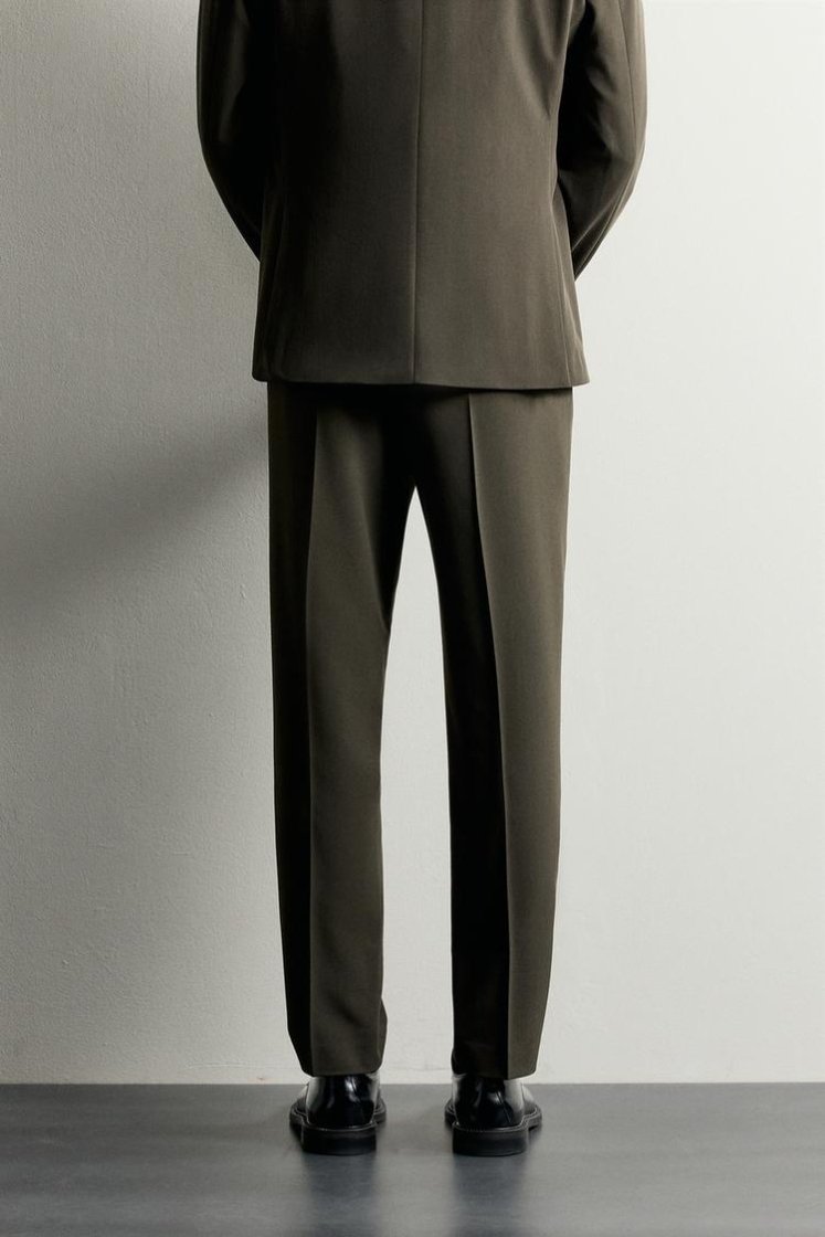 Zara SLIM FIT SUIT PANTS — Hunter