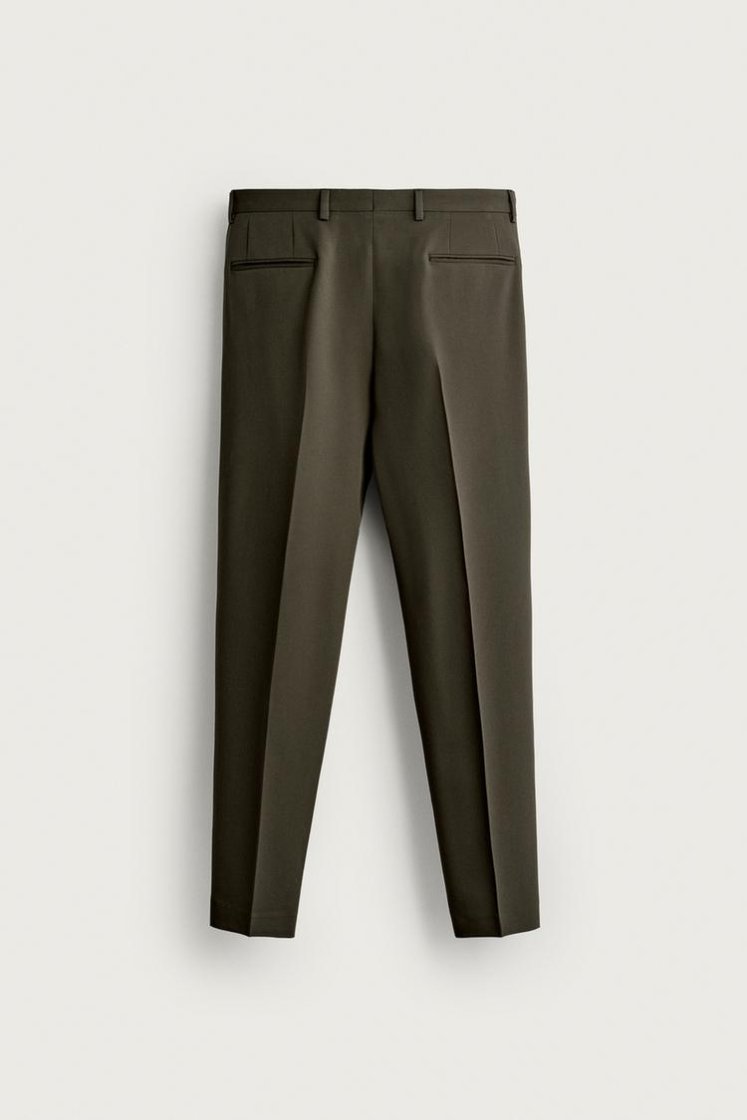 Zara SLIM FIT SUIT PANTS — Hunter