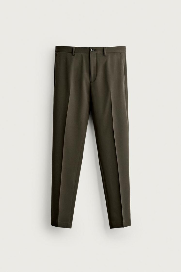 Zara SLIM FIT SUIT PANTS — Hunter