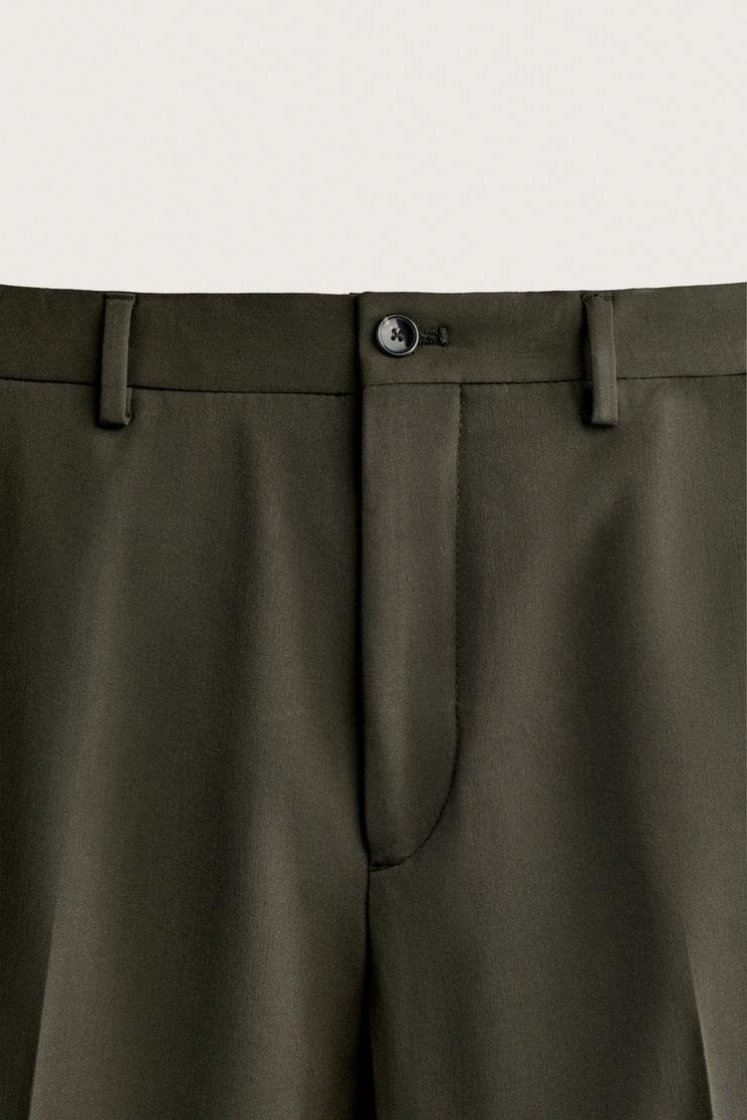 Zara SLIM FIT SUIT PANTS — Hunter