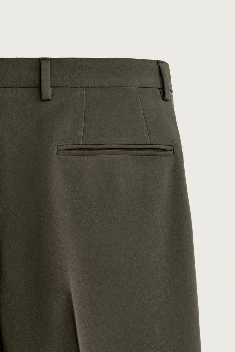 Zara SLIM FIT SUIT PANTS — Hunter