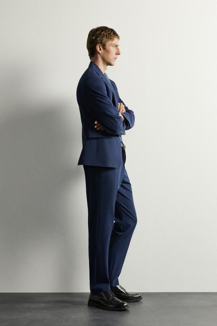 Zara SLIM FIT SUIT PANTS — Midnight