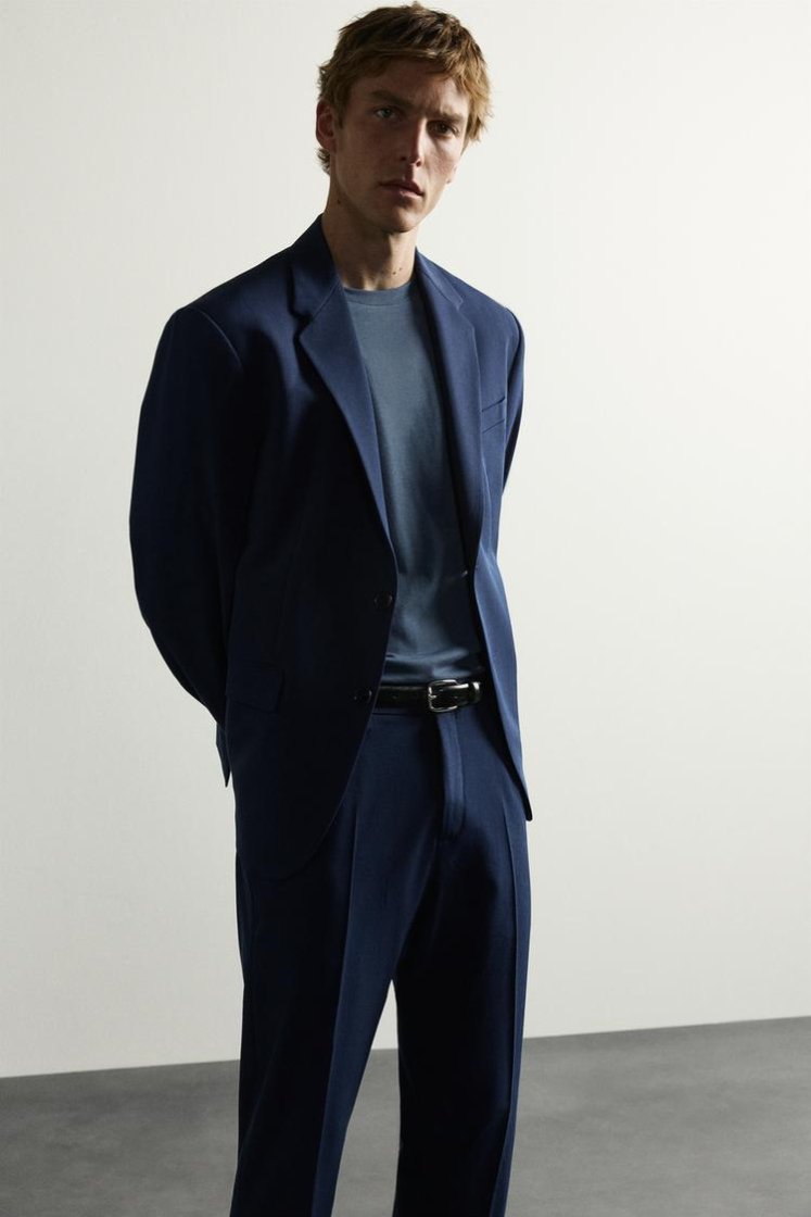Zara SLIM FIT SUIT PANTS — Midnight