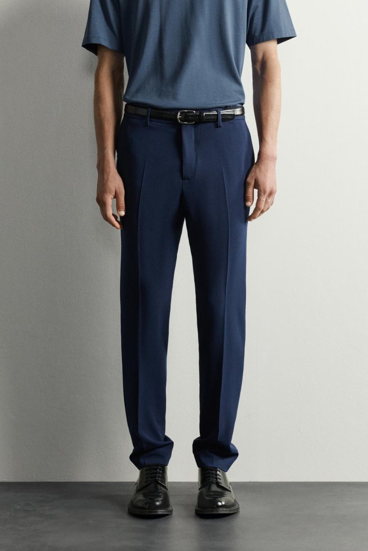 Zara SLIM FIT SUIT PANTS — Midnight