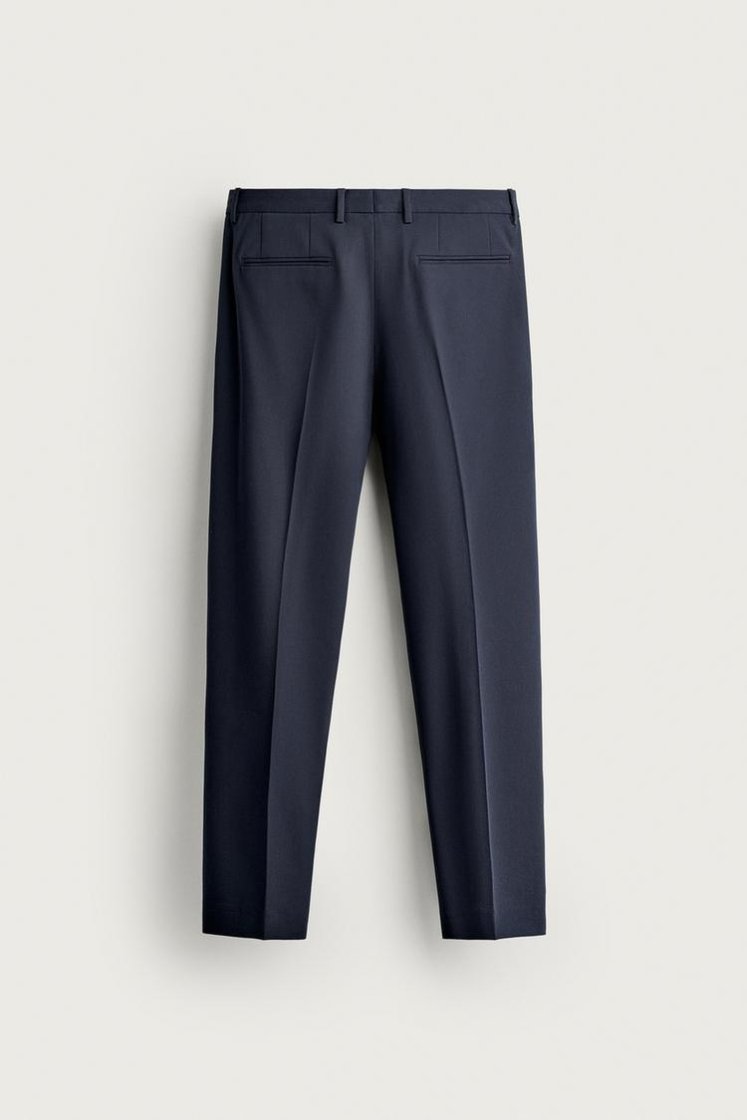 Zara SLIM FIT SUIT PANTS — Navy
