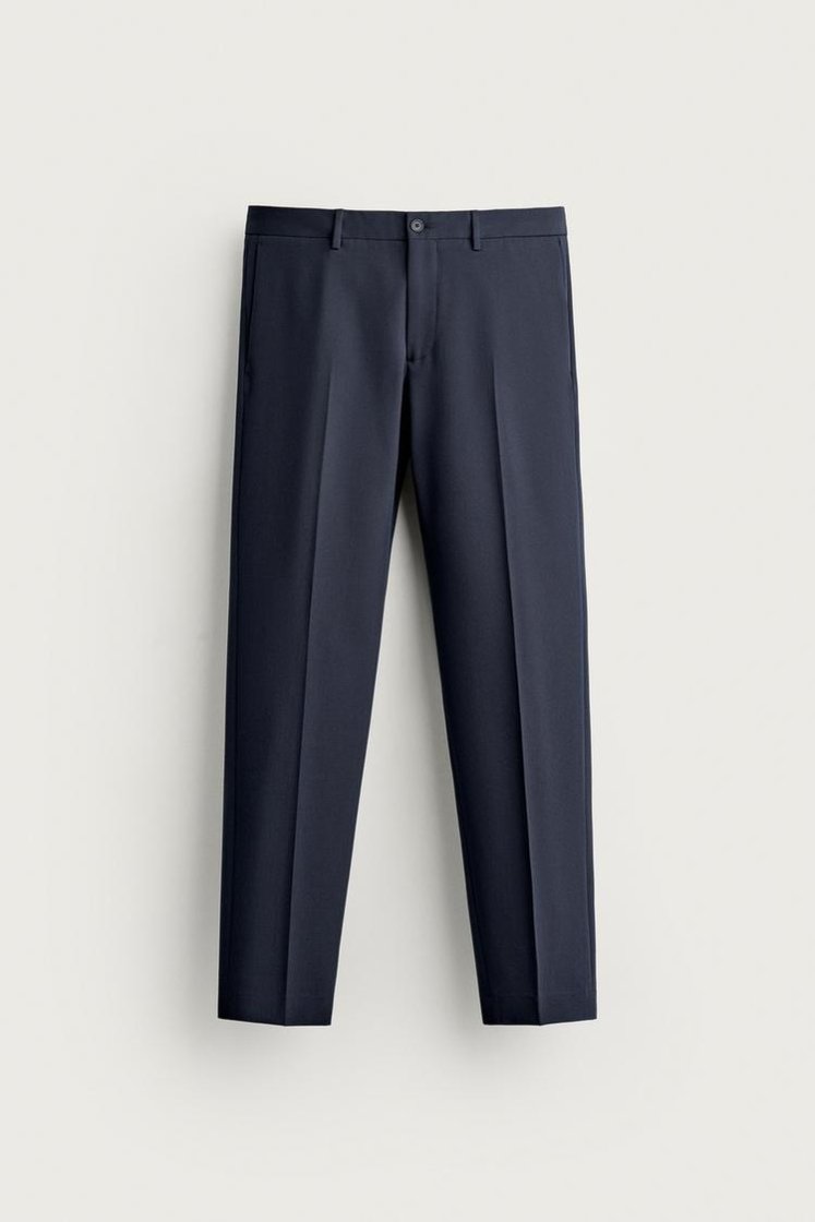 Zara SLIM FIT SUIT PANTS — Navy