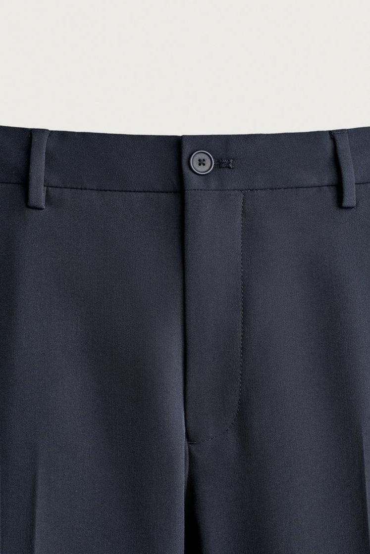 Zara SLIM FIT SUIT PANTS — Navy